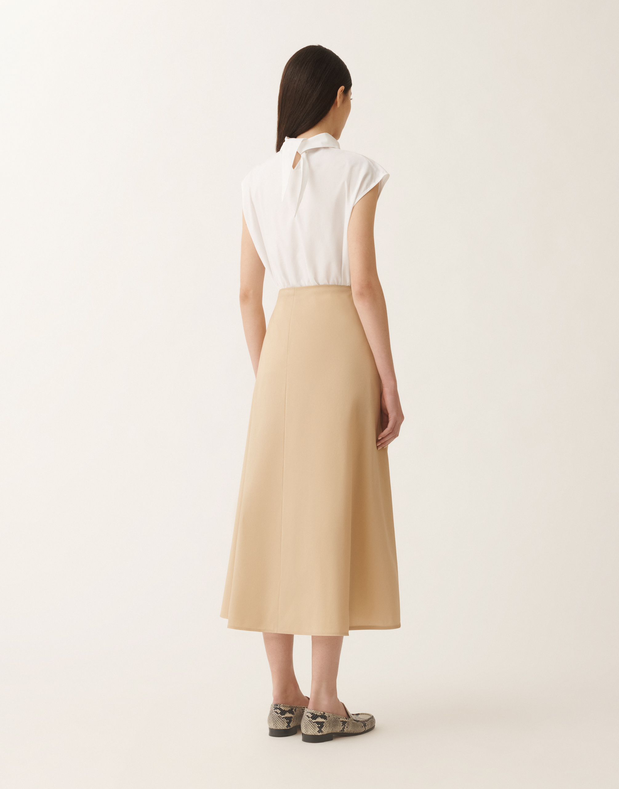 Fabiana Filippi Technical Poplin Skirt In Sand