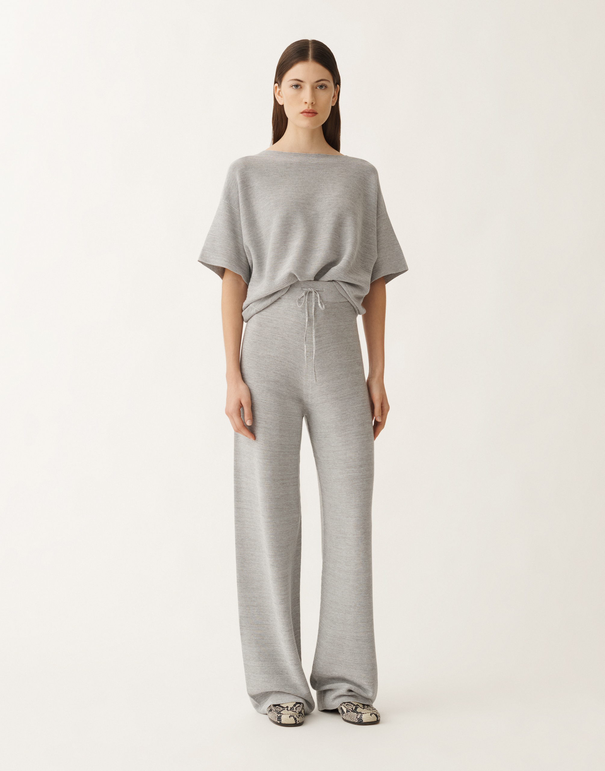 Fabiana Filippi Cotton And Lurex Sweater In Grey
