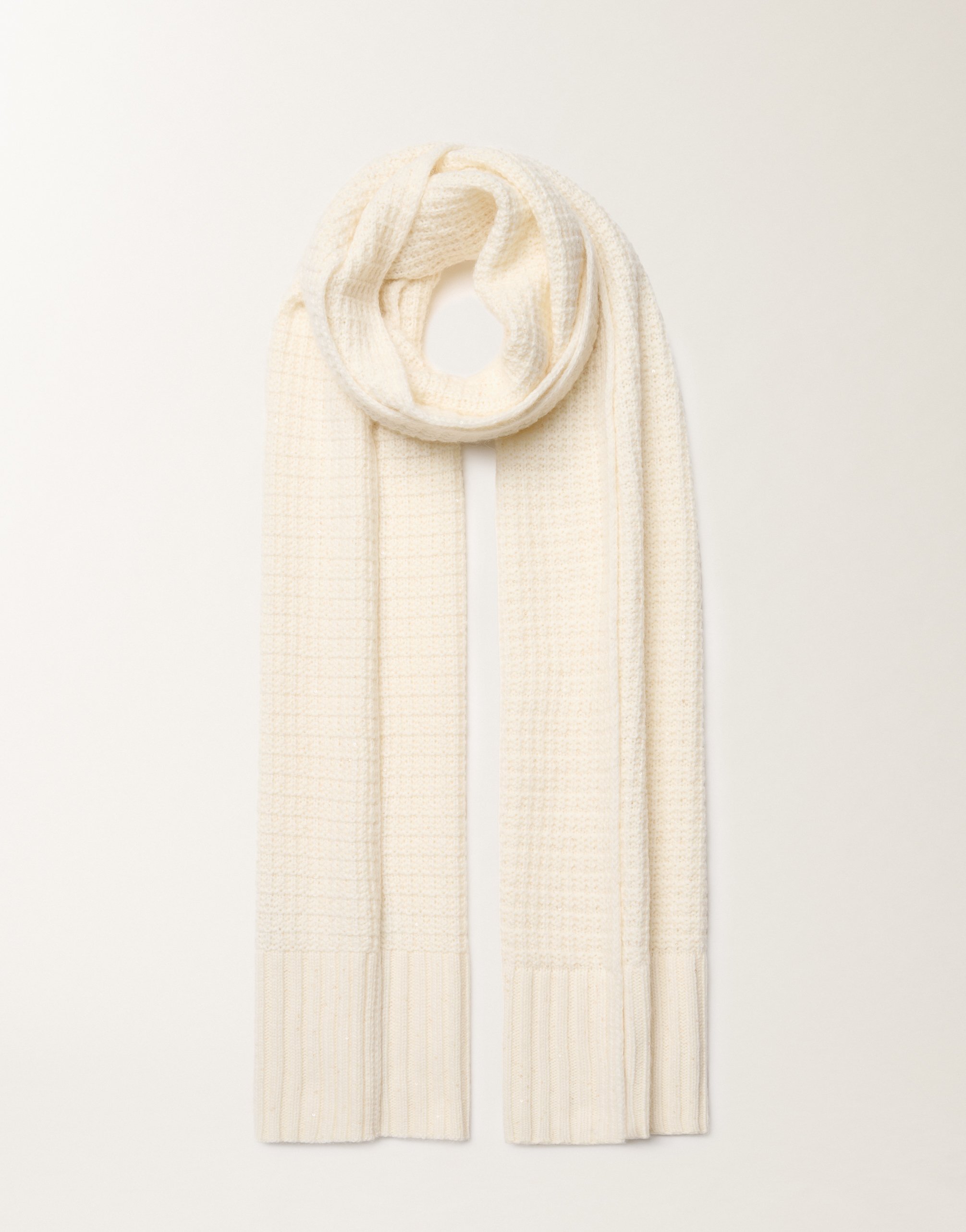 Fabiana Filippi Wool And Silk Scarf With Sequins In White