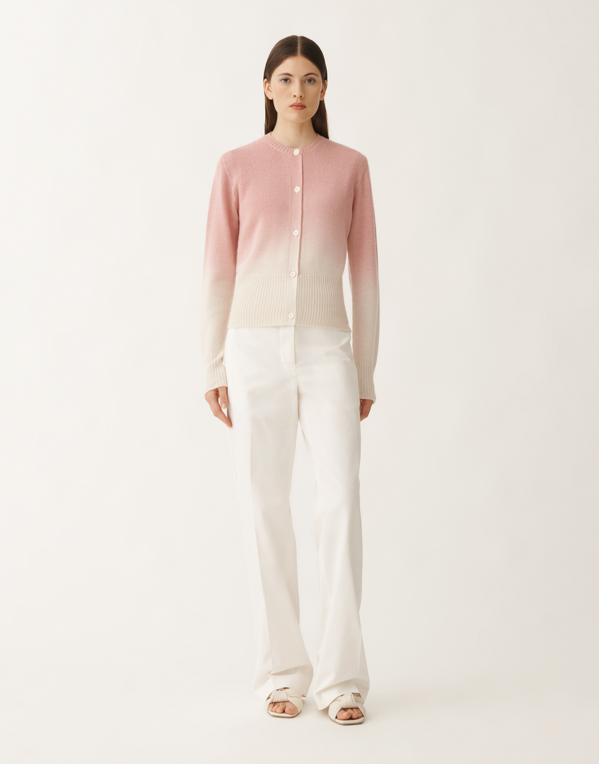 Fabiana Filippi Faded Platinum Slim Fit Cardigan In Pink