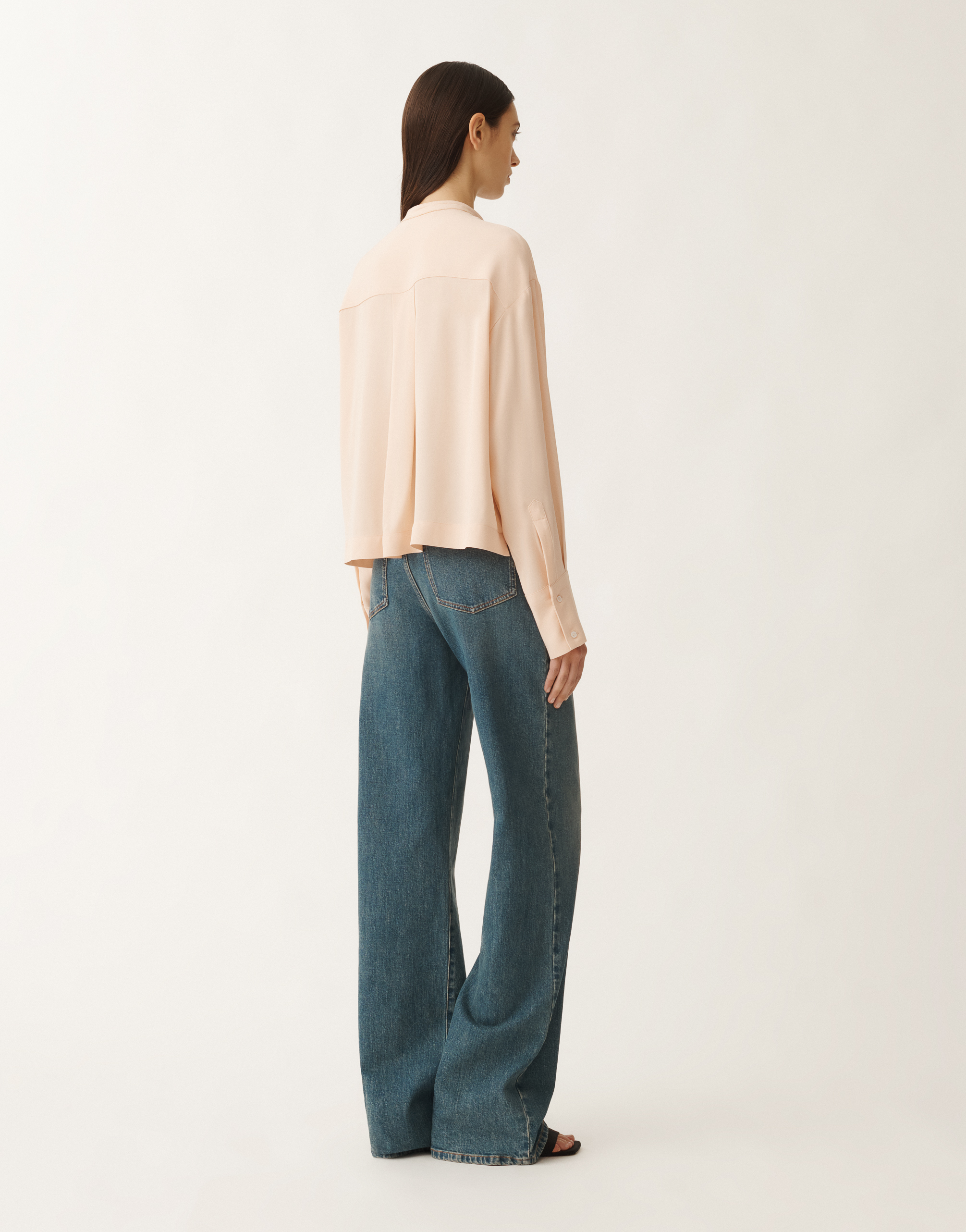 Shop Fabiana Filippi Envers Satin Shirt In Pink