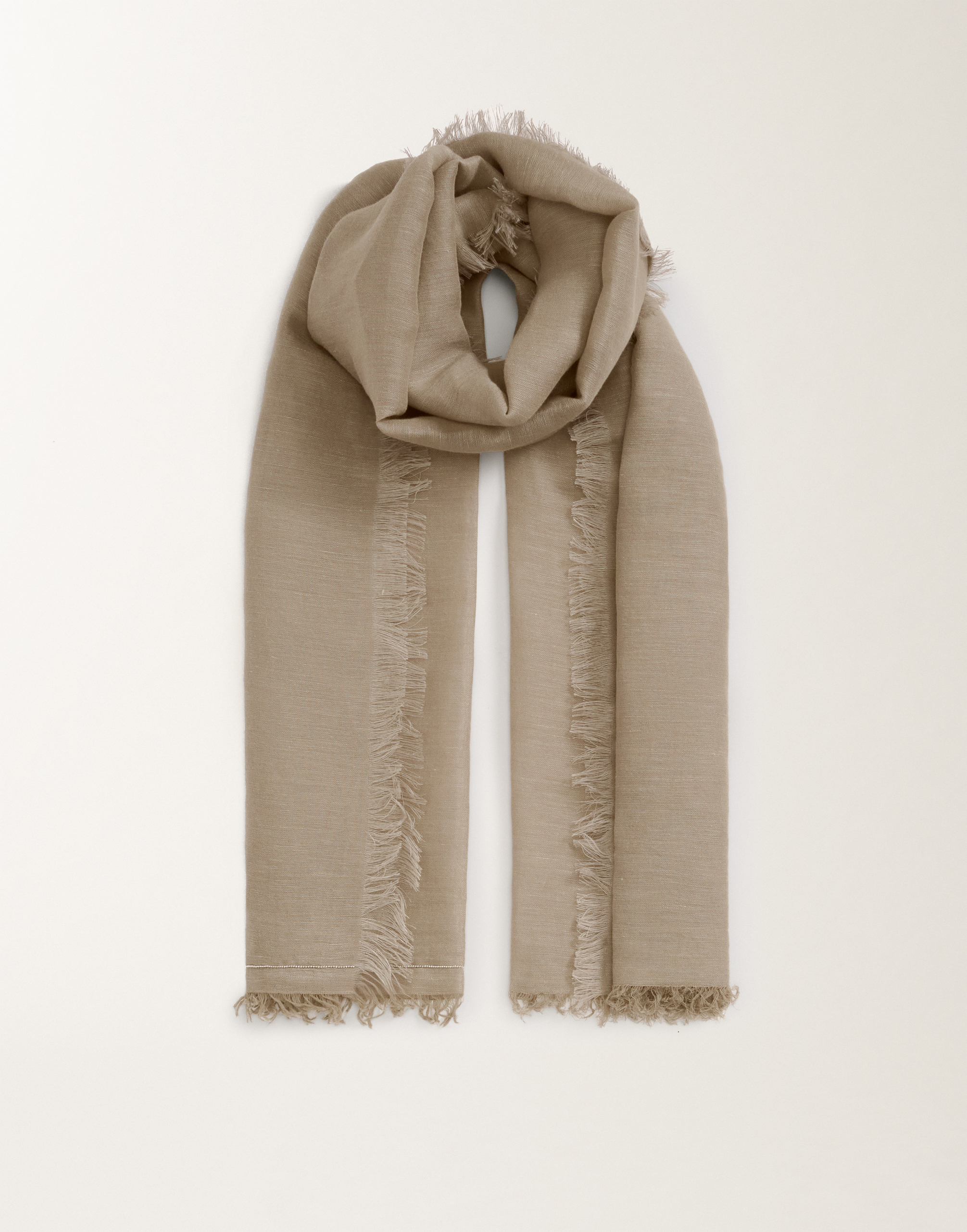 Fabiana Filippi Linen And Cotton Scarf In Clay
