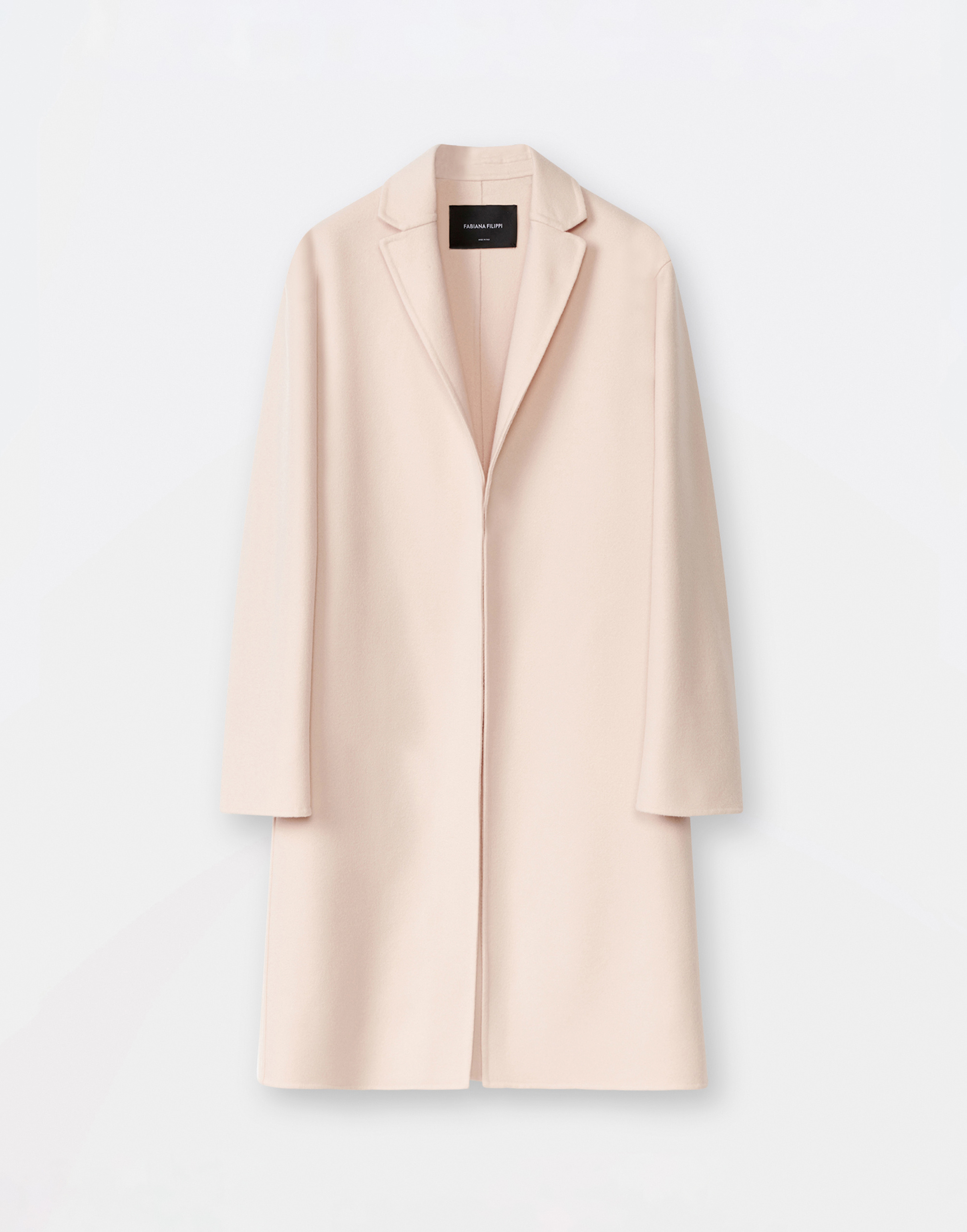 Shop Fabiana Filippi Wool Cashmere Double Belted Topcoat In Dusty Pink