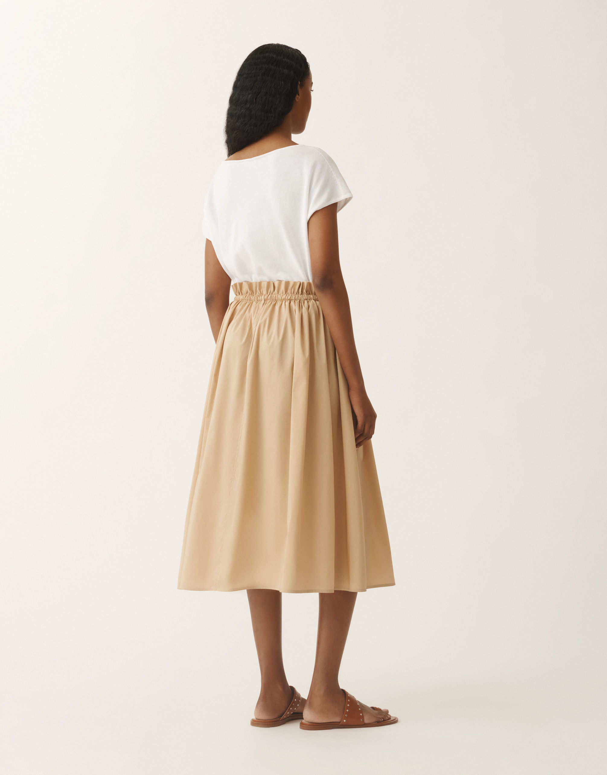 Fabiana Filippi Cotton And Technical Poplin Dress In White