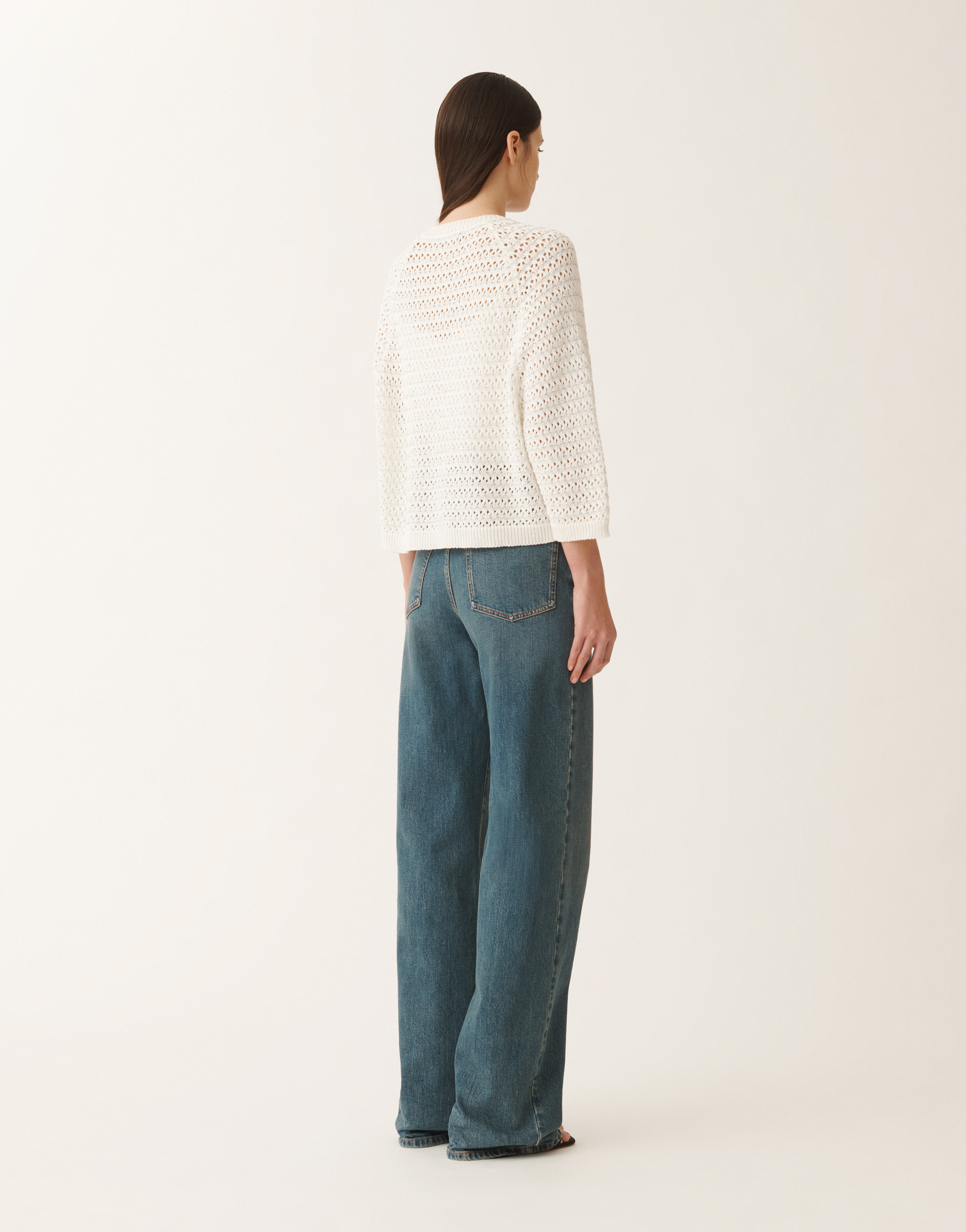 FABIANA FILIPPI COTTON OPEN CAPE WITH SEQUINS