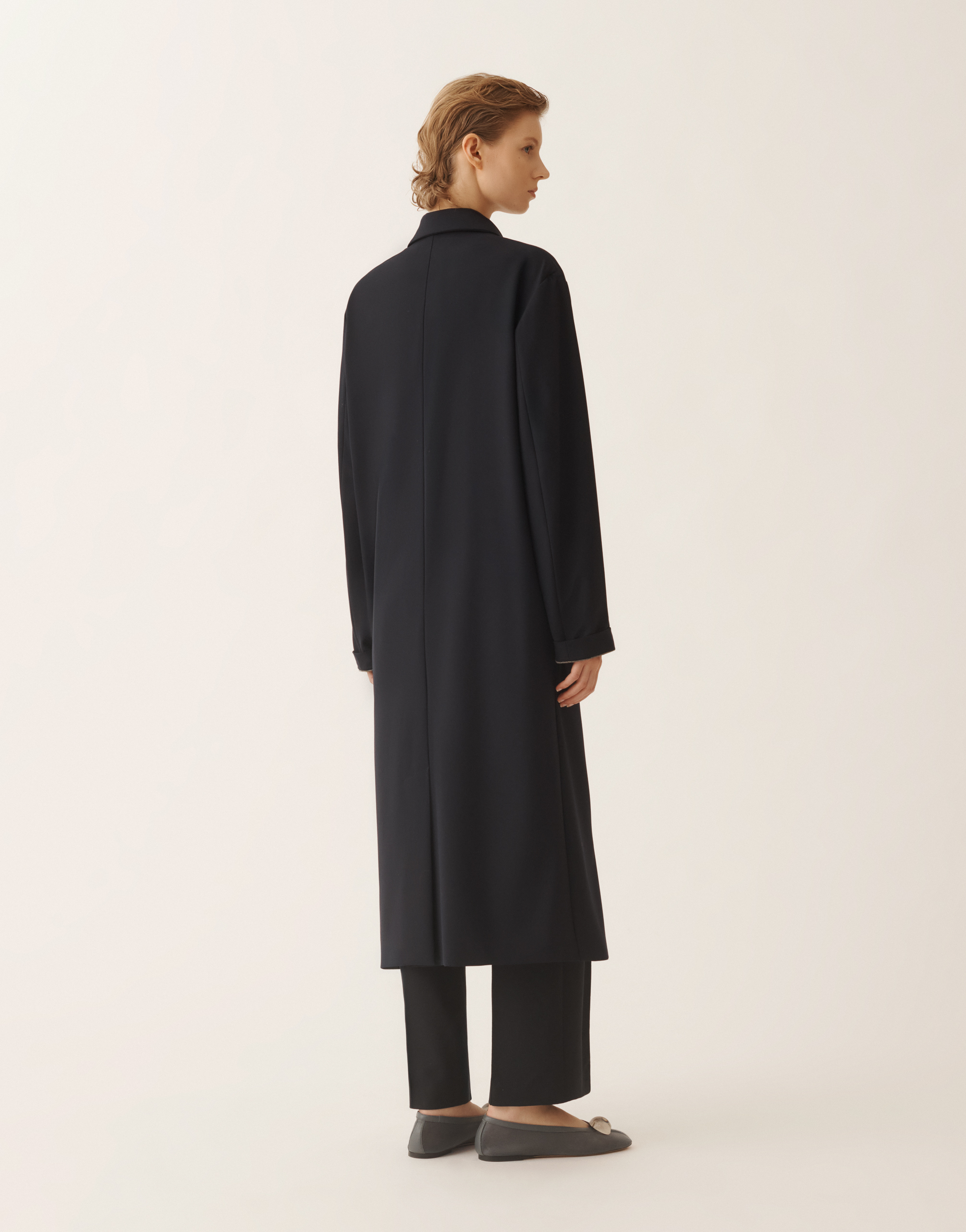 Fabiana Filippi Polyester Viscose Elastane Coat In Black