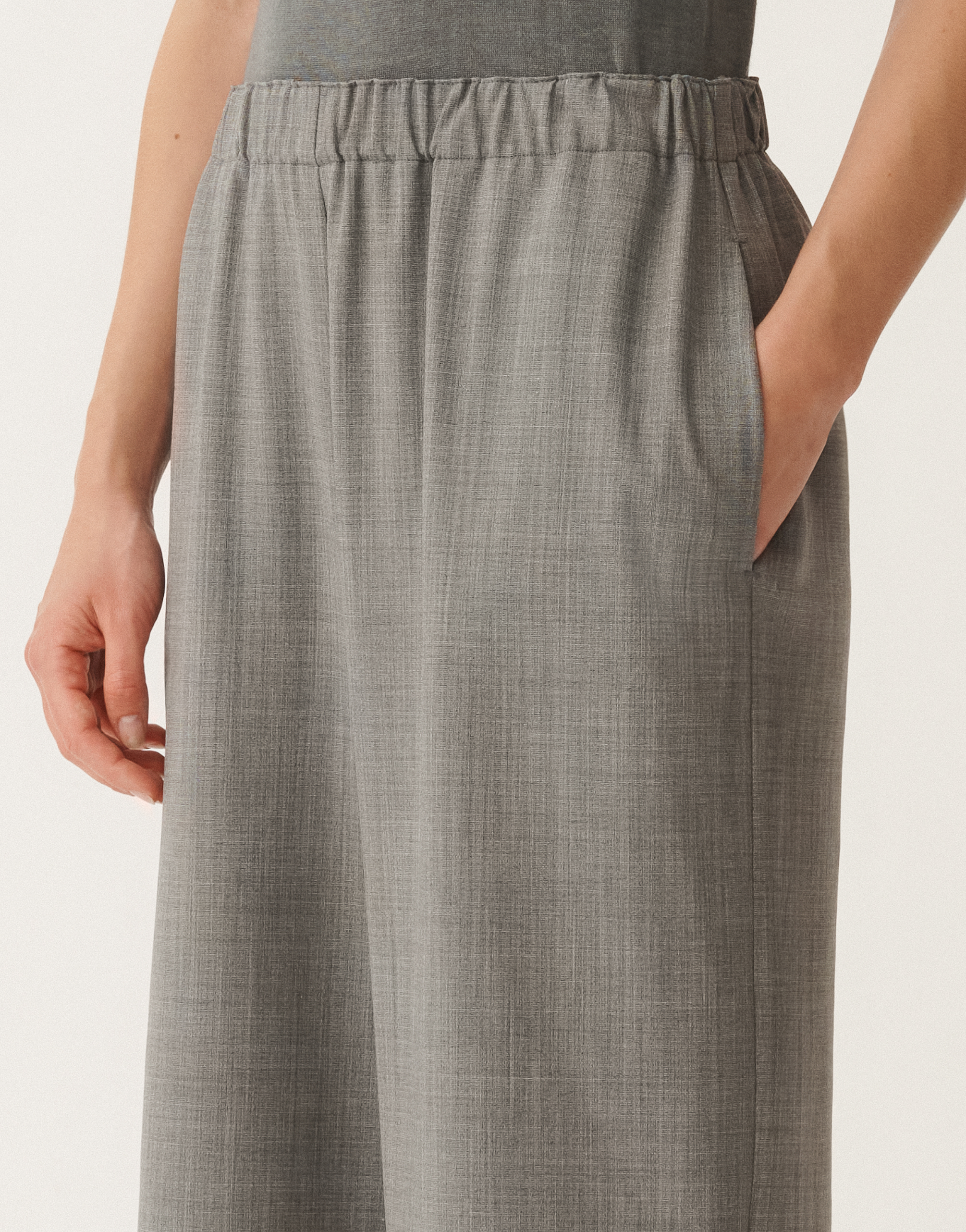 Shop Fabiana Filippi Trevi Cool Wool Trousers In Grey