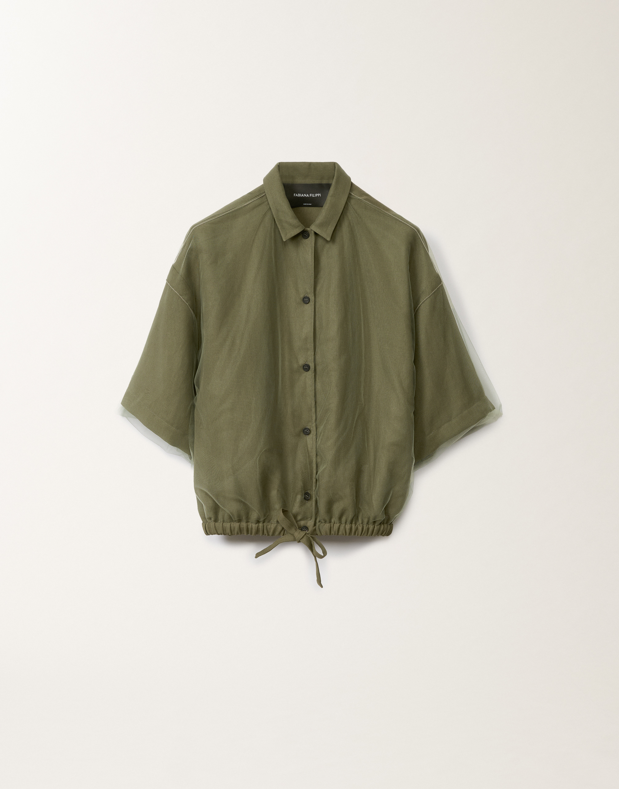 Shop Fabiana Filippi Linen And Viscose Shirt In Grass