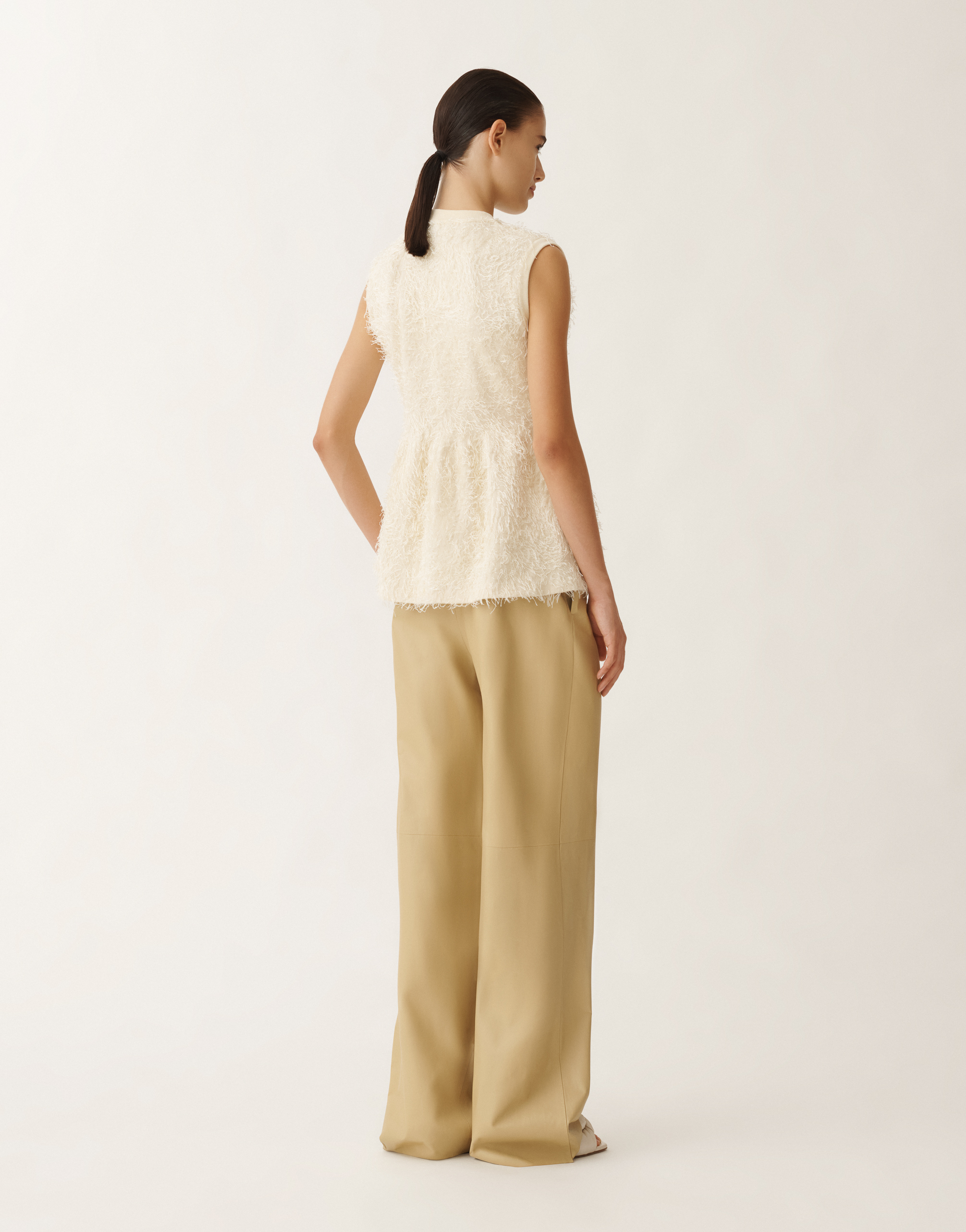 Fabiana Filippi Frayed-effect Viscose Sweater In White