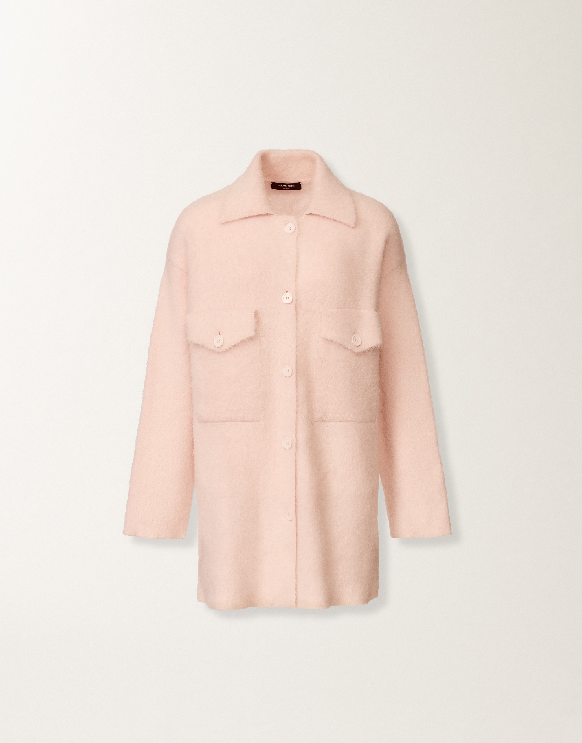 Fabiana Filippi Shirt In Brushed Merino And Mohair In Pink
