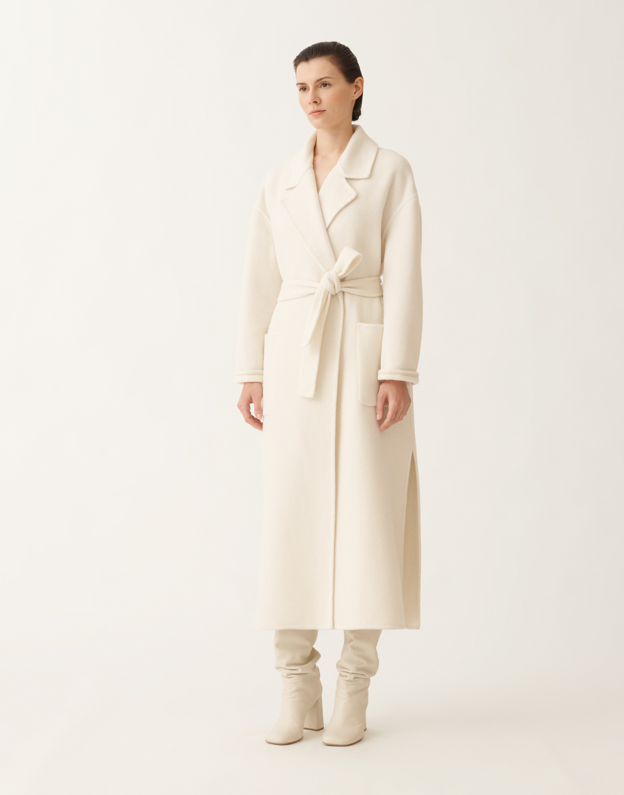 Fabiana Filippi Double-faced Soft Wool And Cashmere Coat In White