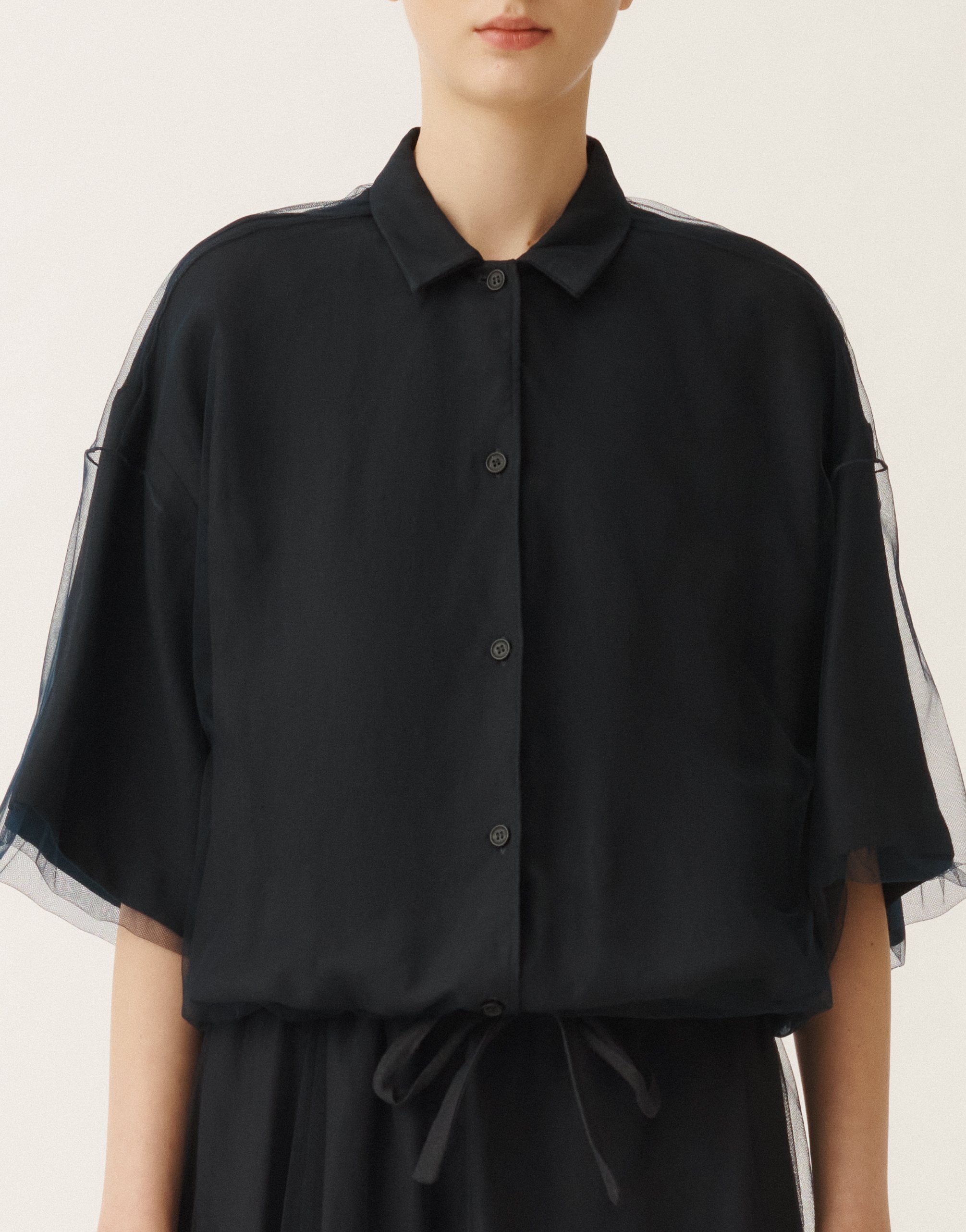 Shop Fabiana Filippi Linen And Viscose Shirt In Blue