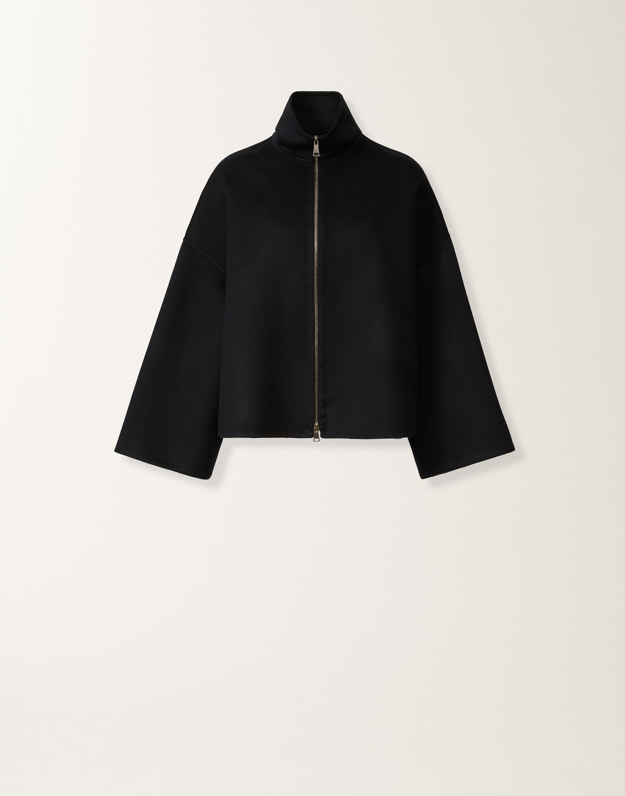 Fabiana Filippi Boxy Wool Double Coat In Black