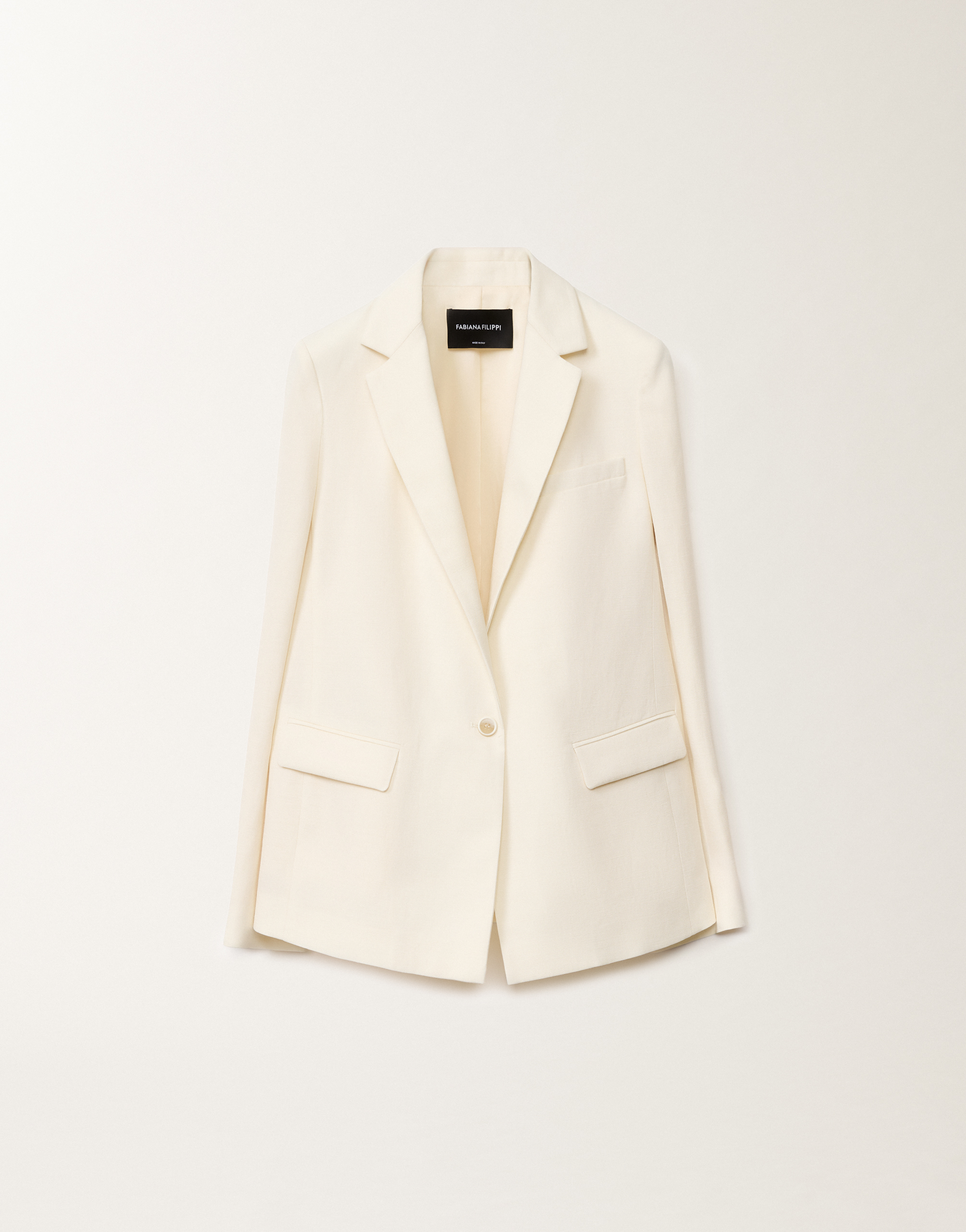 Shop Fabiana Filippi Wool And Linen Mat Jacket In White