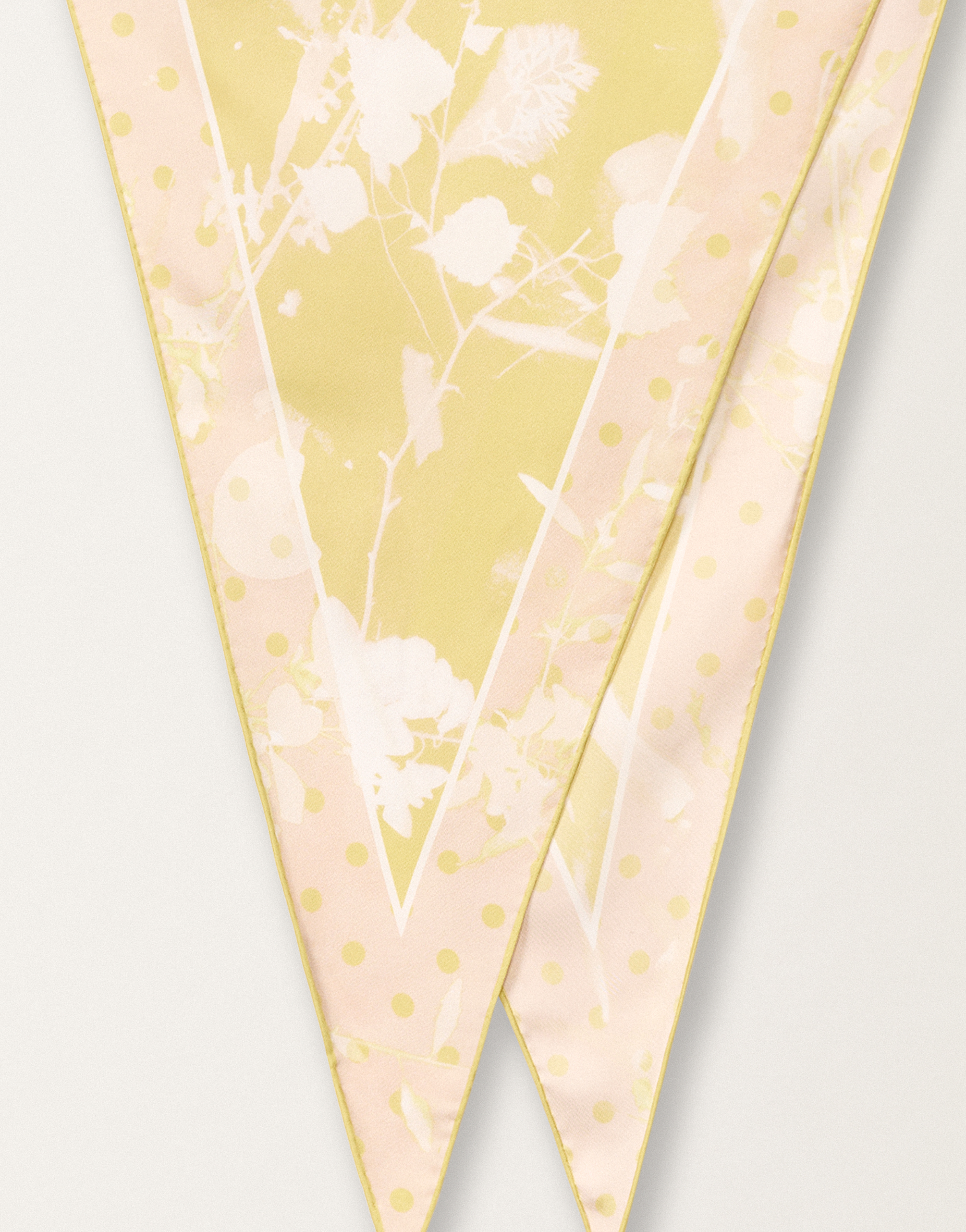 Fabiana Filippi Tilia-print Silk Losange Scarf In Yellow