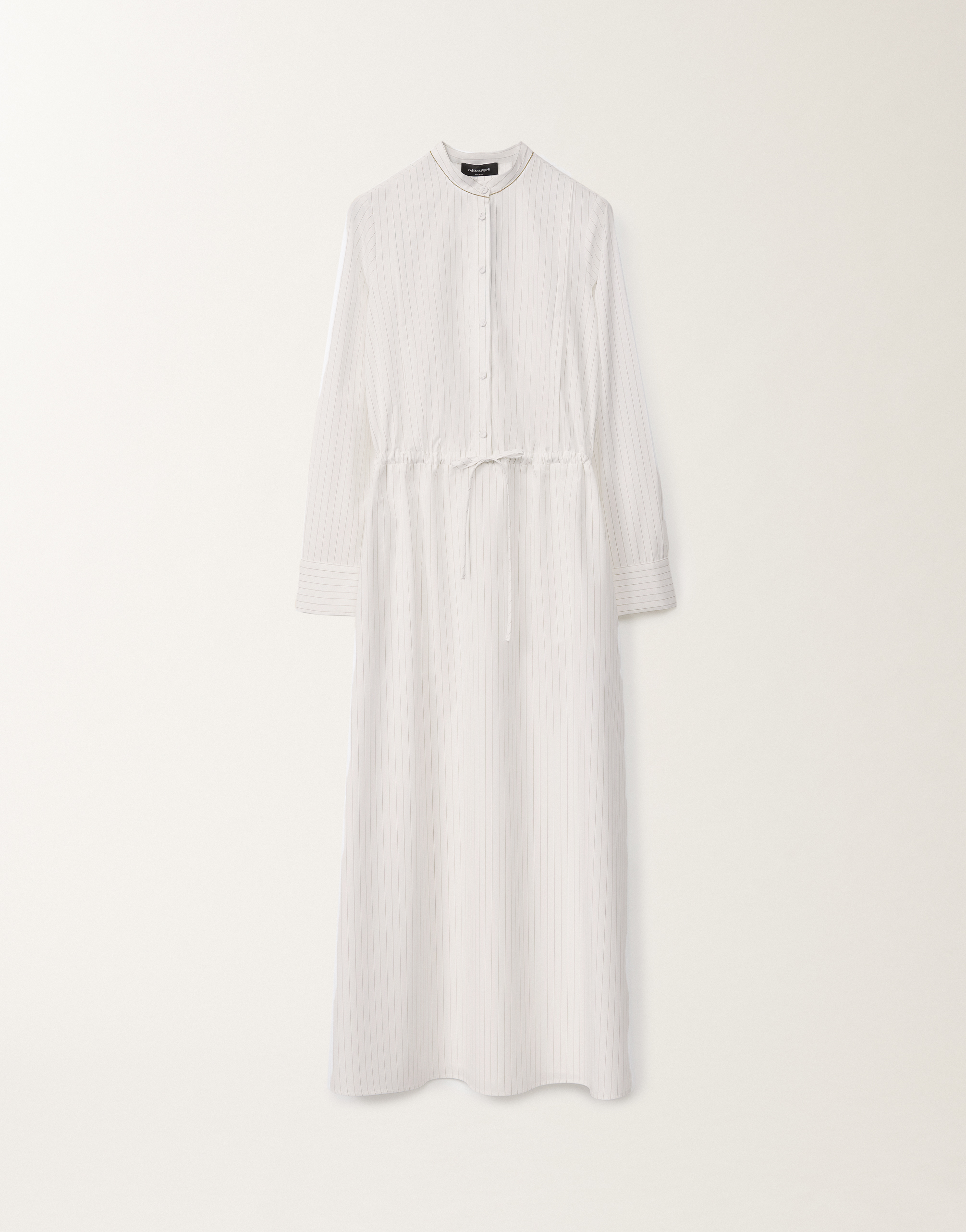 Fabiana Filippi Striped Poplin Shirt Dress In White