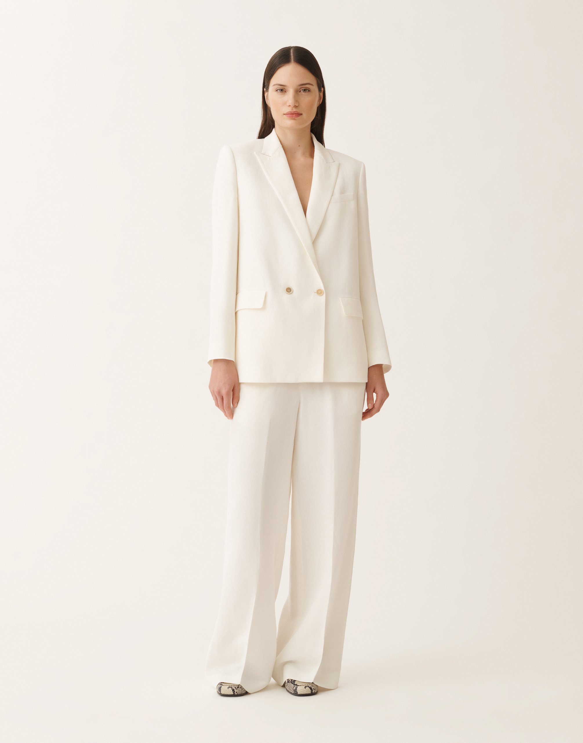 FABIANA FILIPPI LINEN AND VISCOSE DOUBLE-BREASTED JACKET 