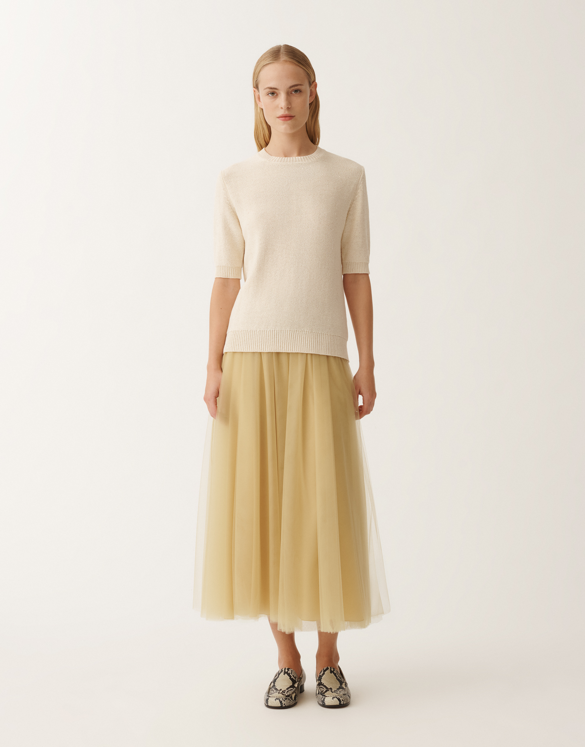 Shop Fabiana Filippi Cotton And Linen Sweater With Sequins In White