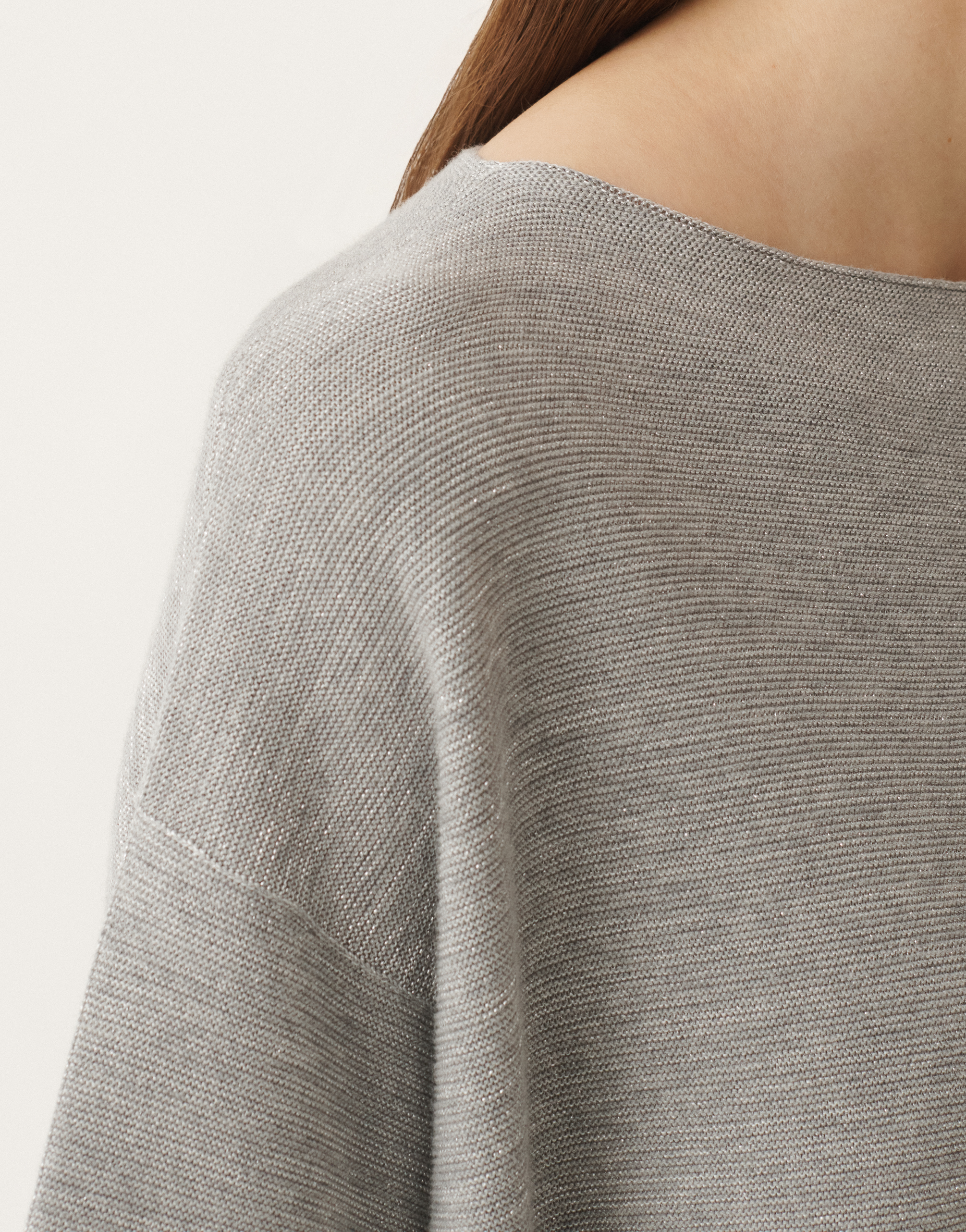 Fabiana Filippi Cotton And Lurex Sweater In Grey