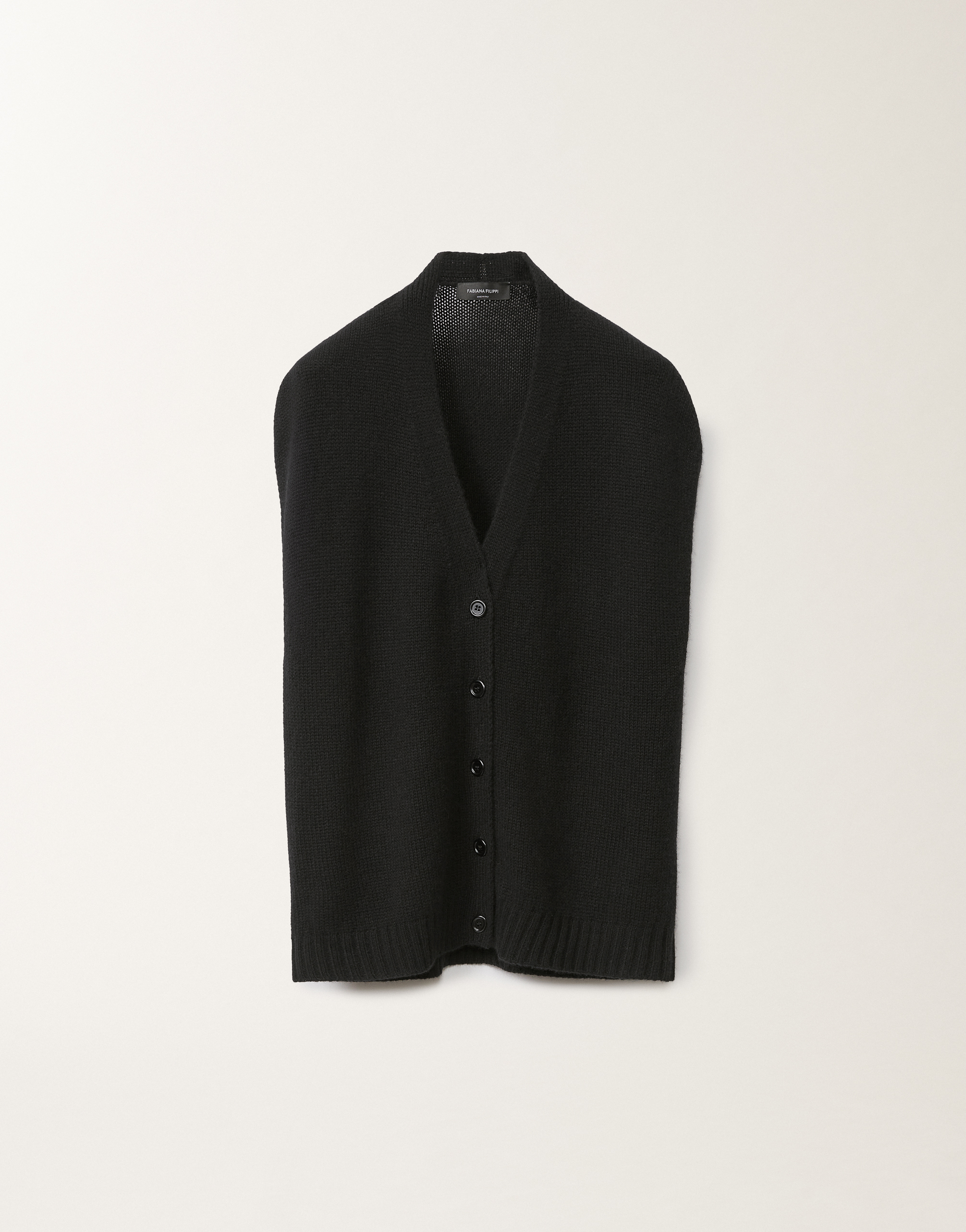 Shop Fabiana Filippi Brushed Cashmere Gilet In Black