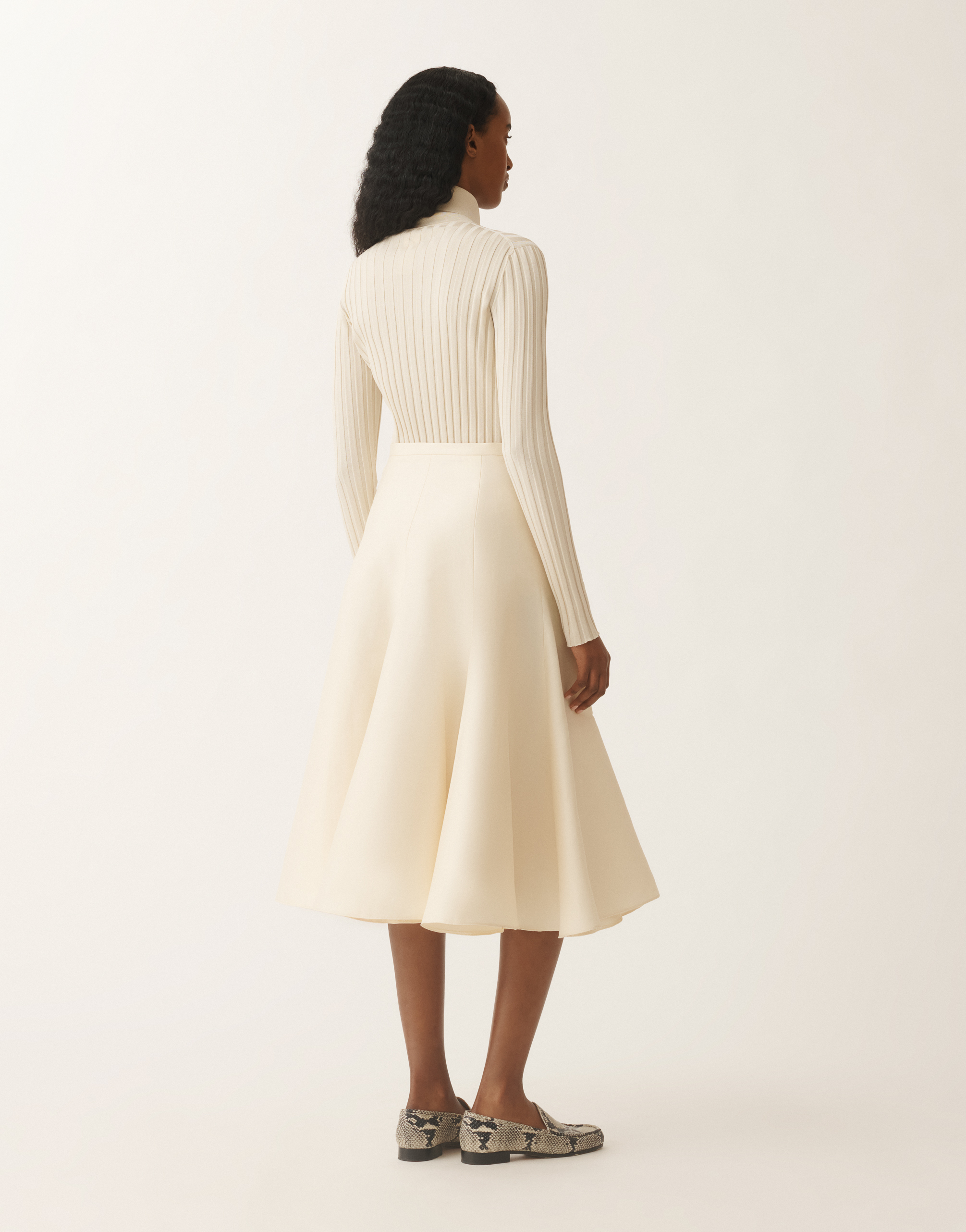 Fabiana Filippi Cotton And Silk Mikado Skirt In Vanilla