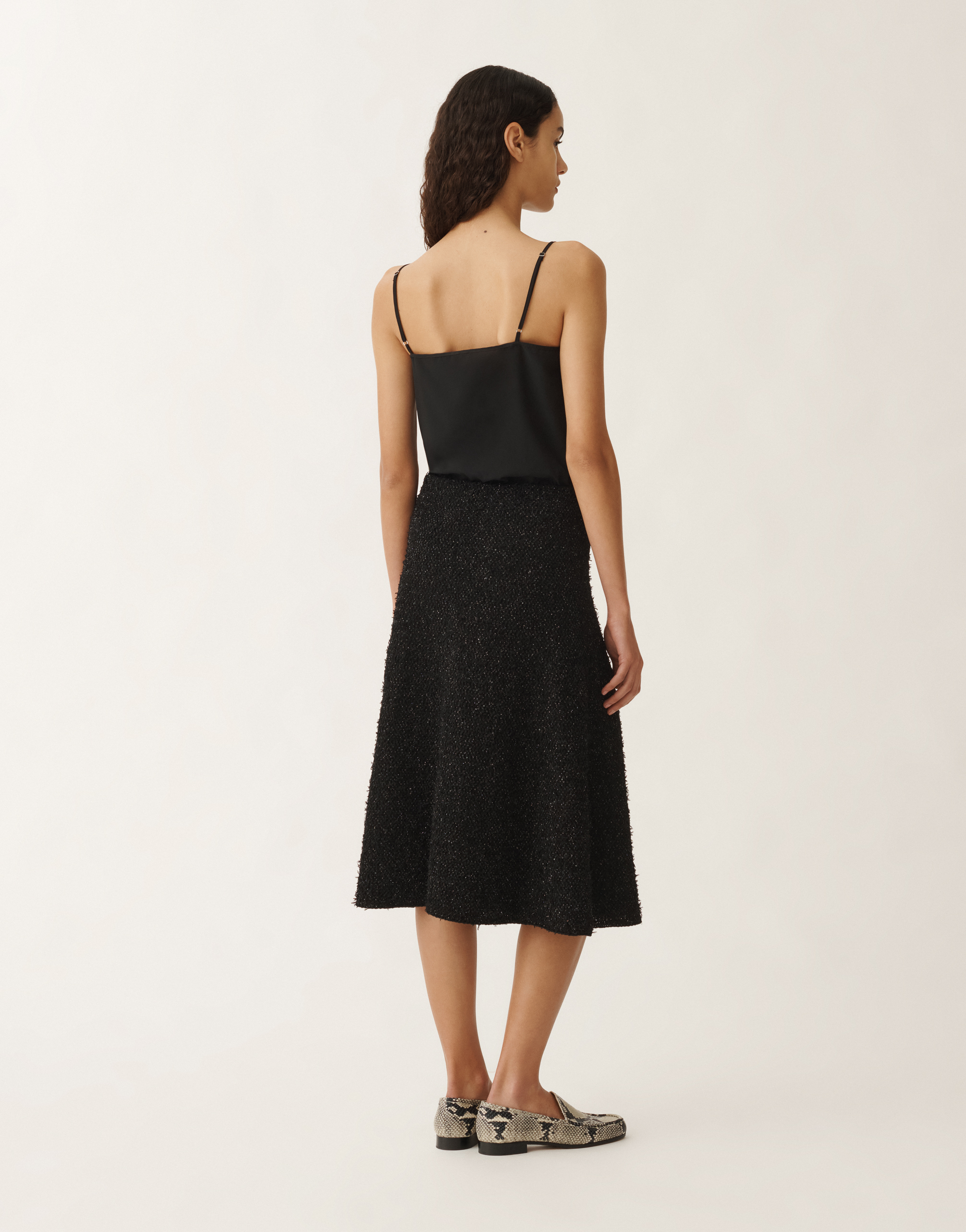 Fabiana Filippi Tweed-effect Mini Skirt In Black
