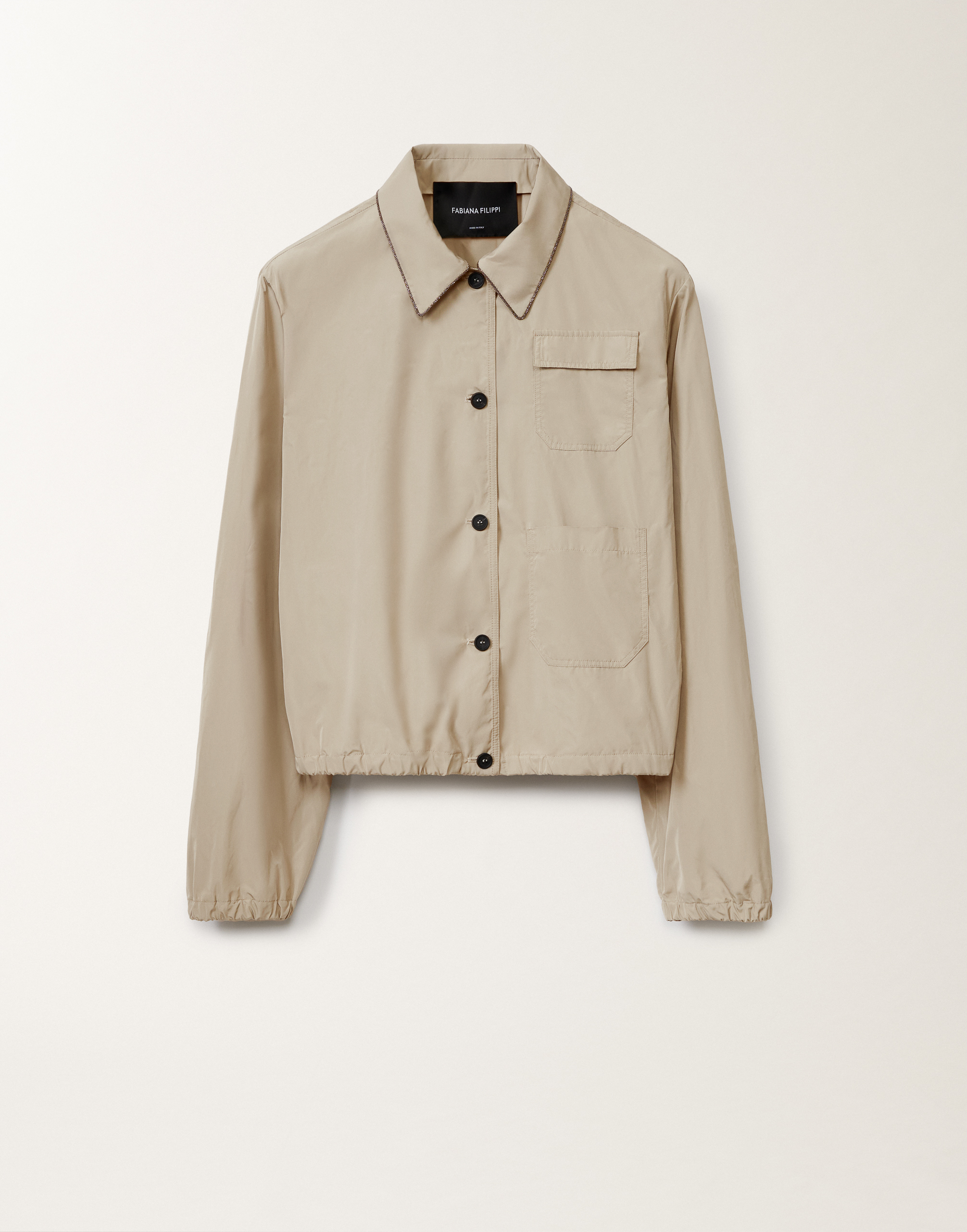 Micro faille bomber jacket, clay for Women | Fabiana Filippi®