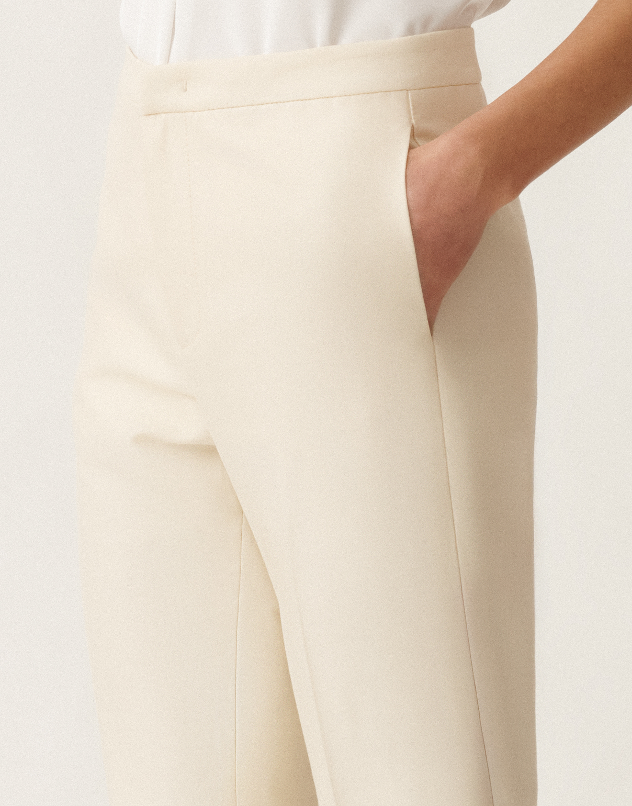 Fabiana Filippi Montefalco Cotton And Silk Mikado Trousers In Vanilla