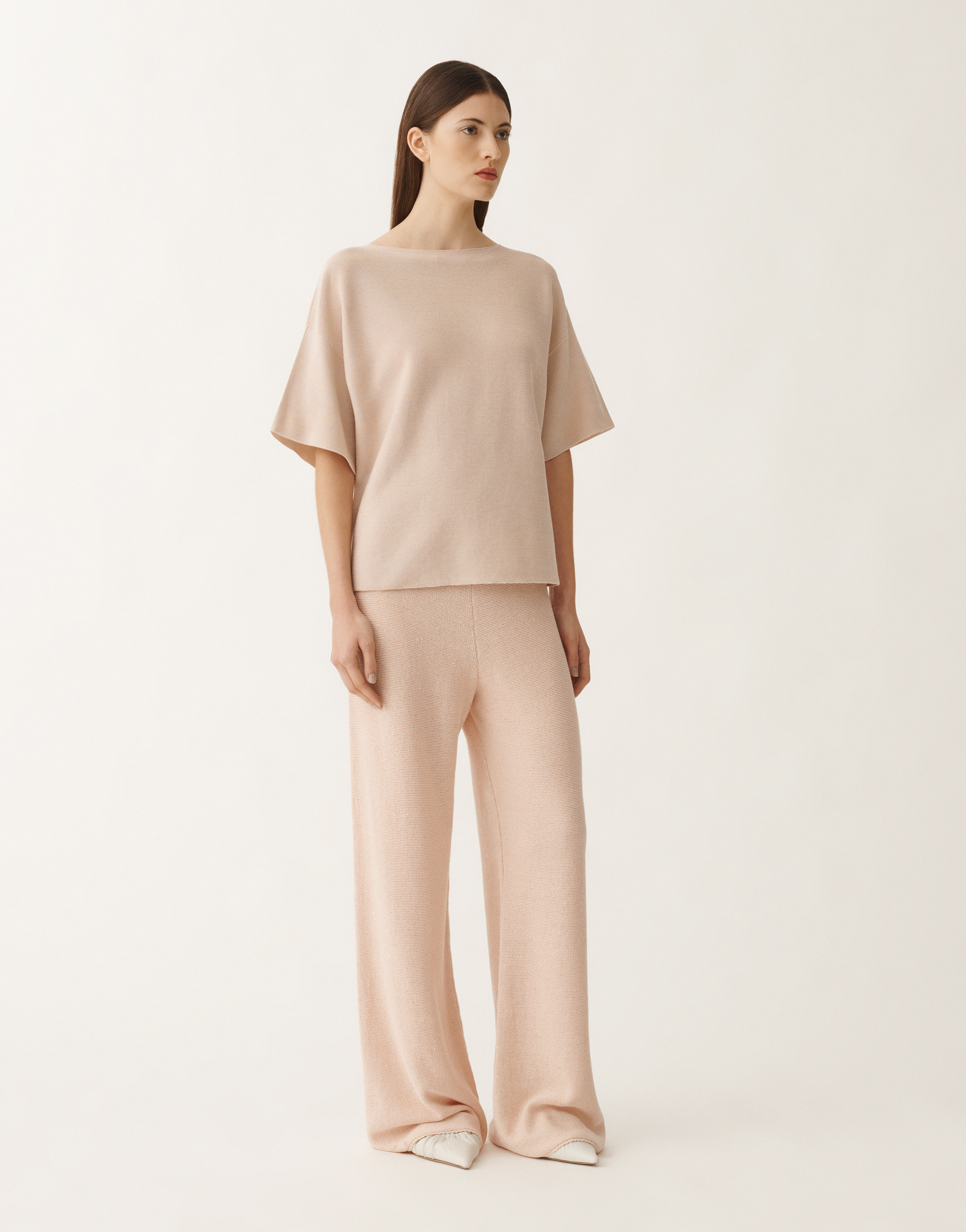Fabiana Filippi Cotton And Lurex Sweater In Pink