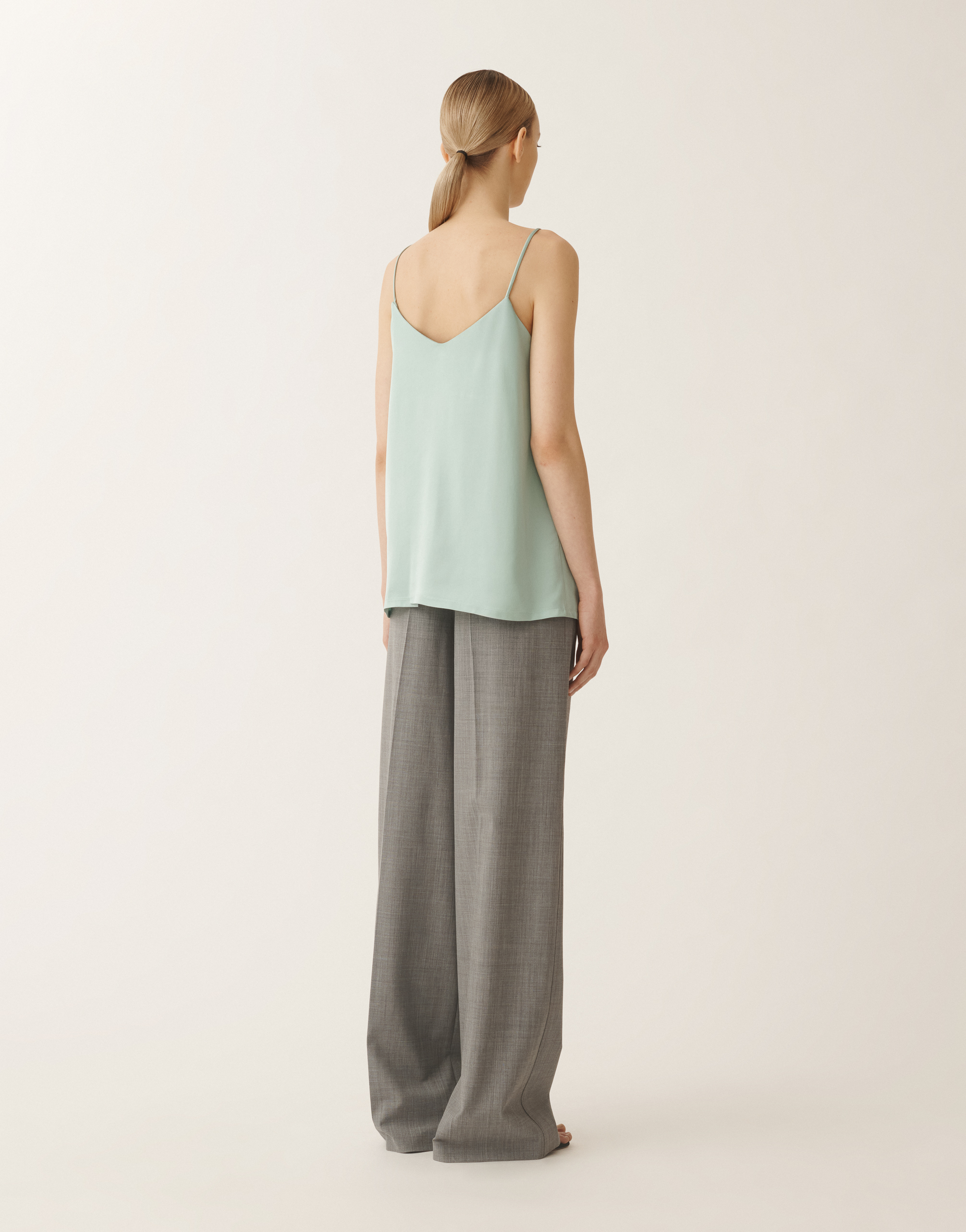 Fabiana Filippi Viscose Satin Lingerie Top In Aquagreen