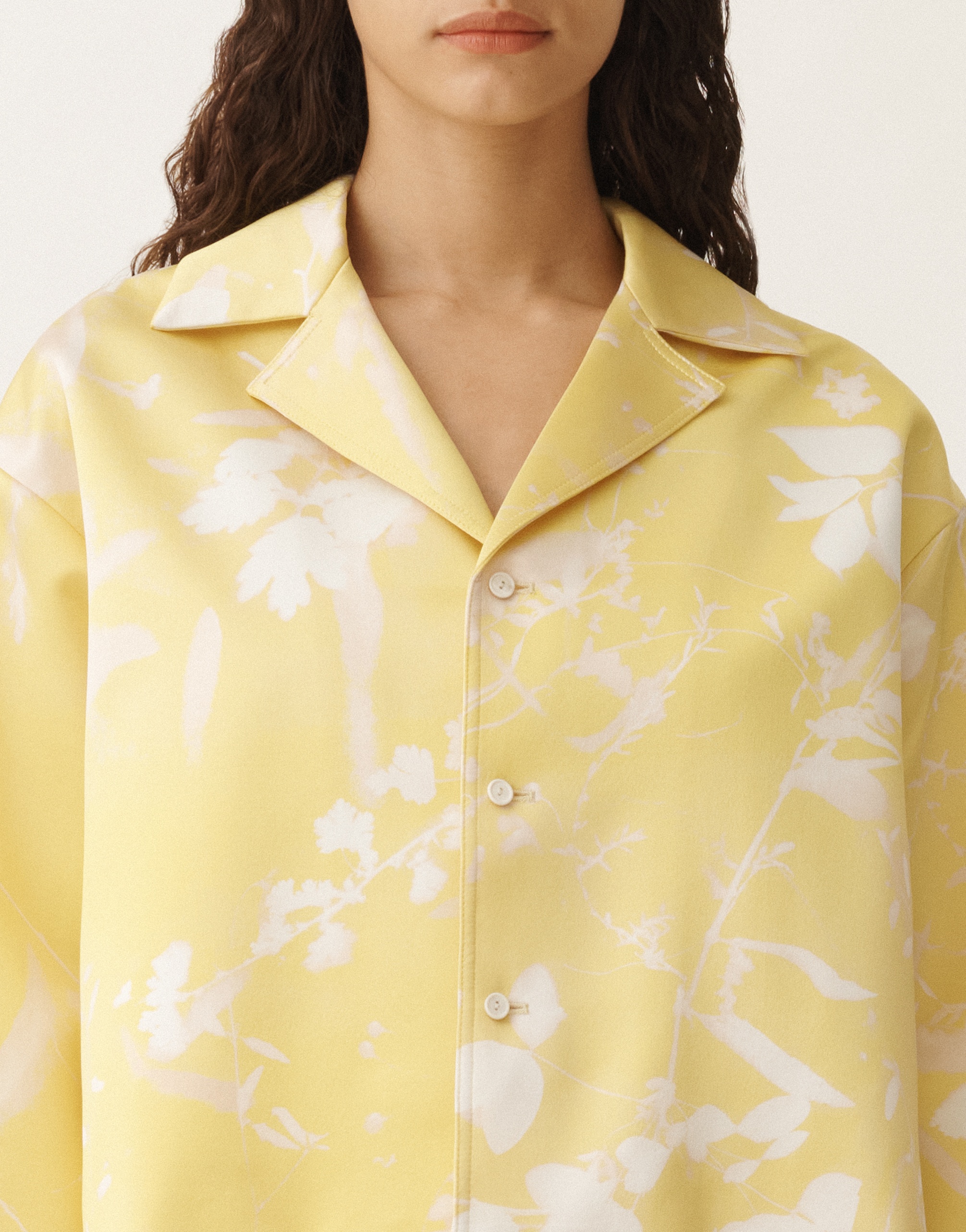 Shop Fabiana Filippi Tilia-print Silk Jacket In Yellow