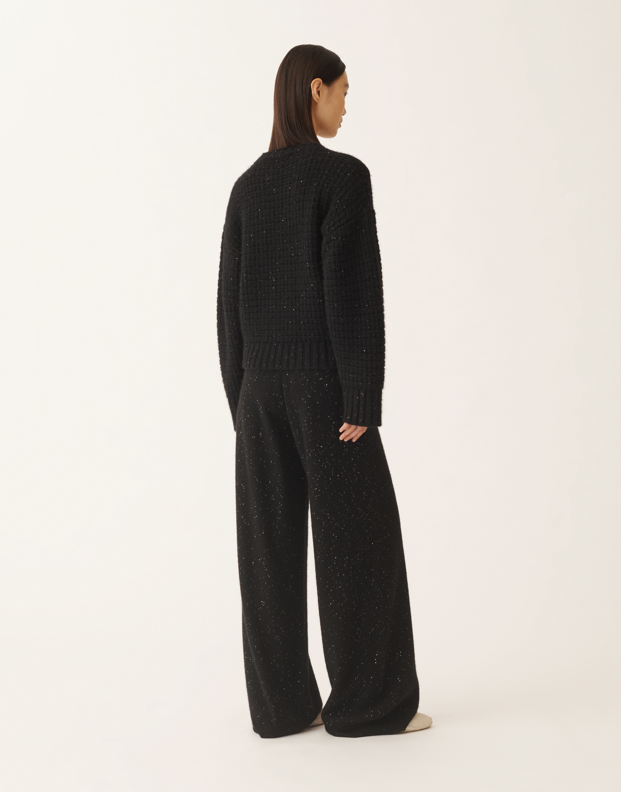 Fabiana Filippi Platinum Sweater With Sequins In Black