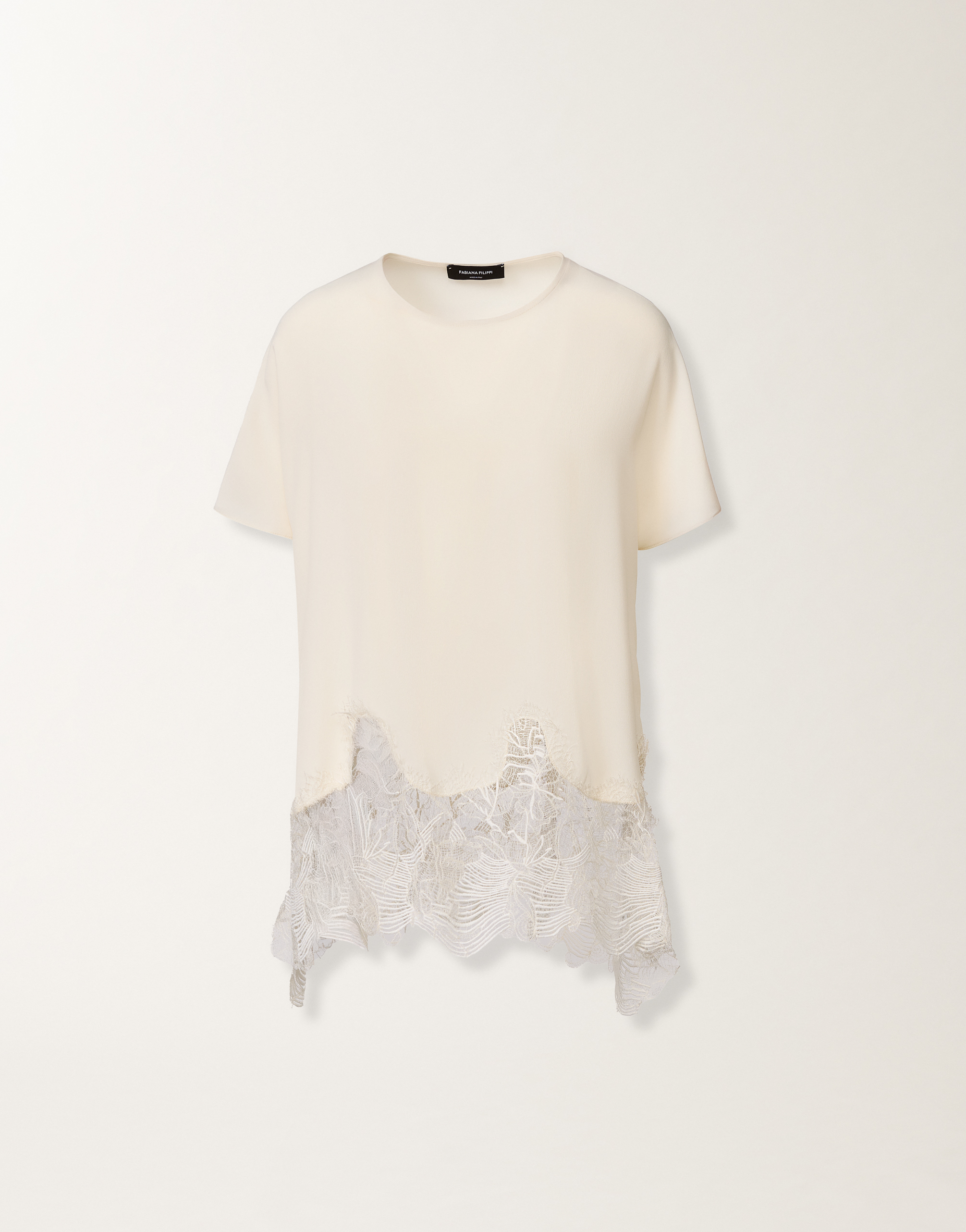 Crepe de chine top, ivory for Women | Fabiana Filippi®