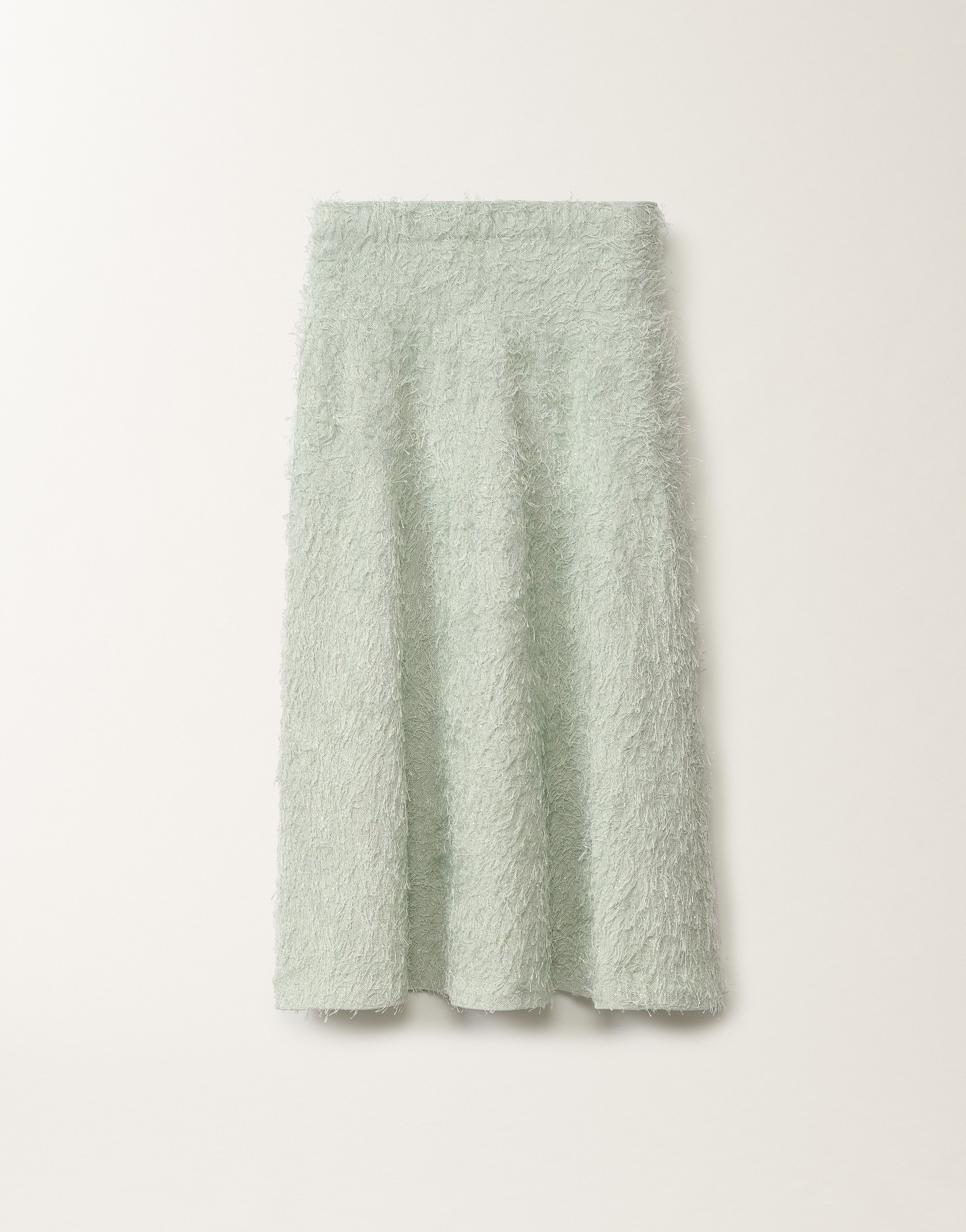 Fabiana Filippi Frayed-effect Midi Skirt In Aquagreen