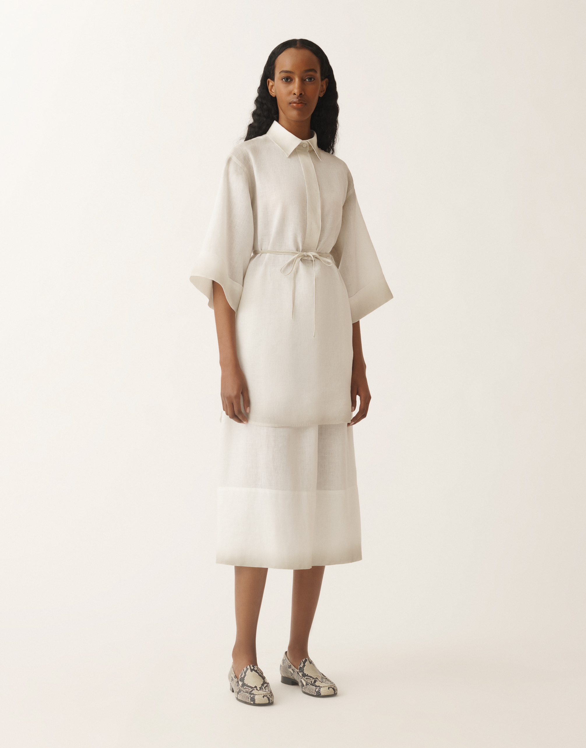 Fabiana Filippi Linen Canvas Tunic In White