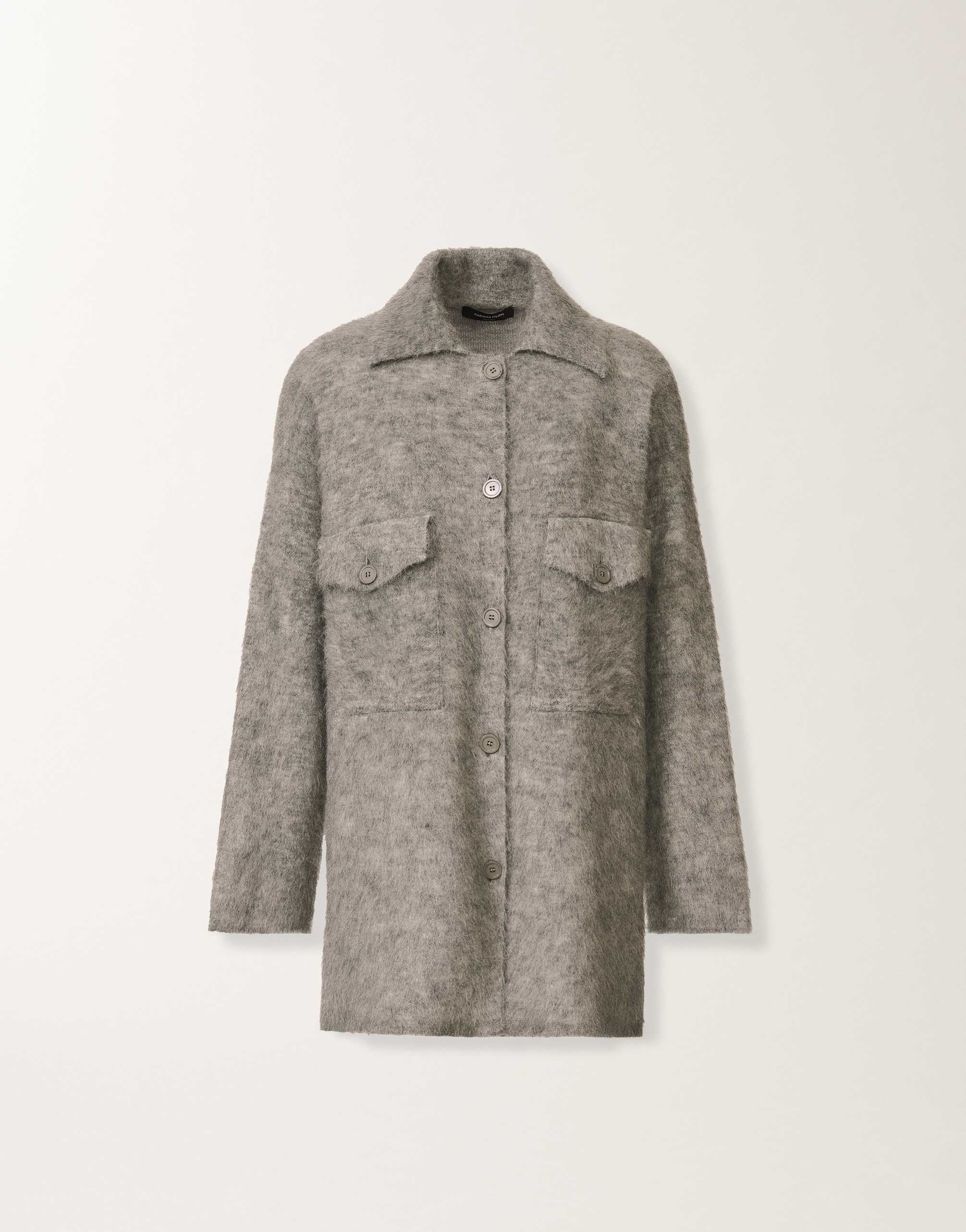 Fabiana Filippi Shirt In Brushed Merino And Mohair In Gray