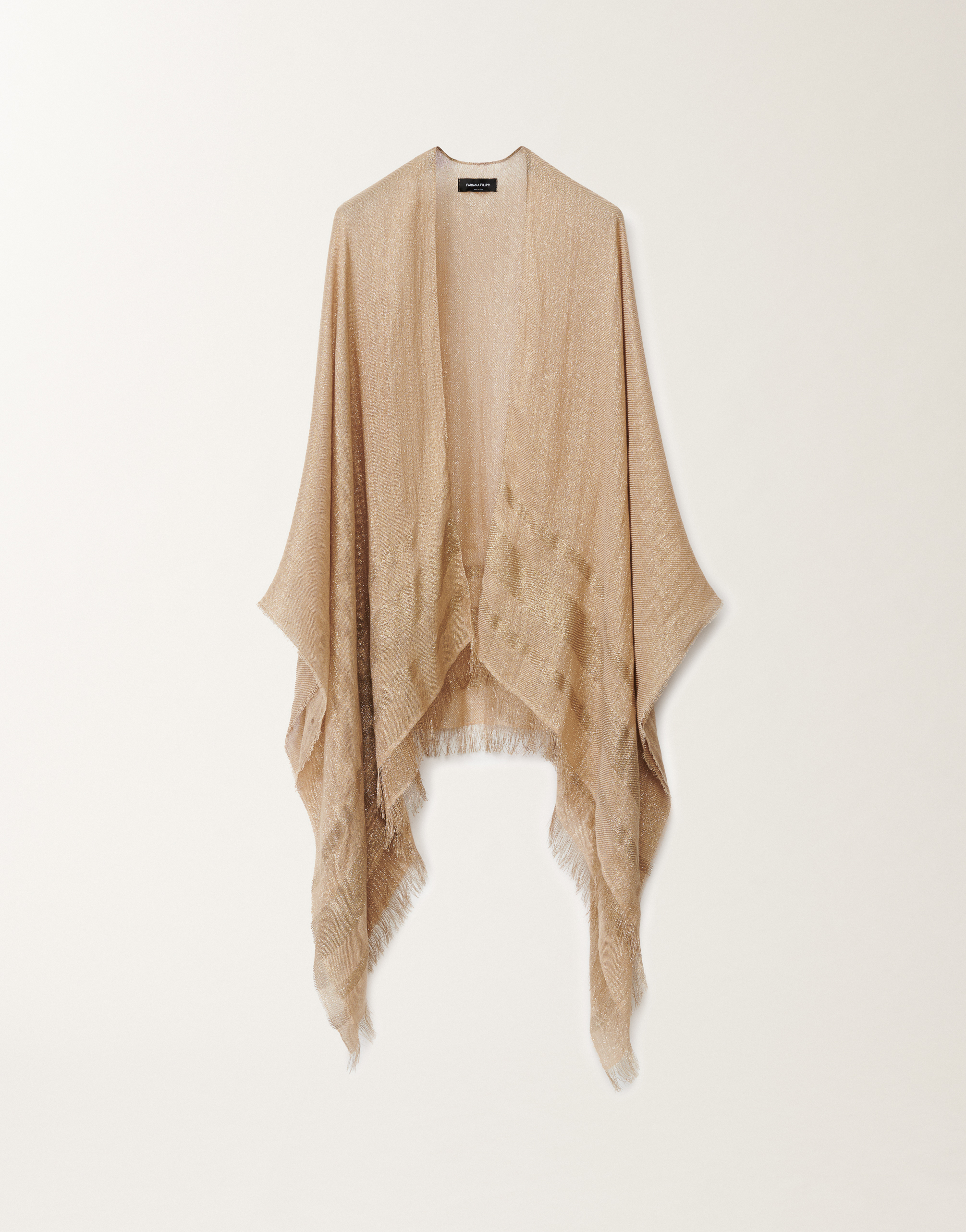 Shop Fabiana Filippi Viscose Cape In Sand