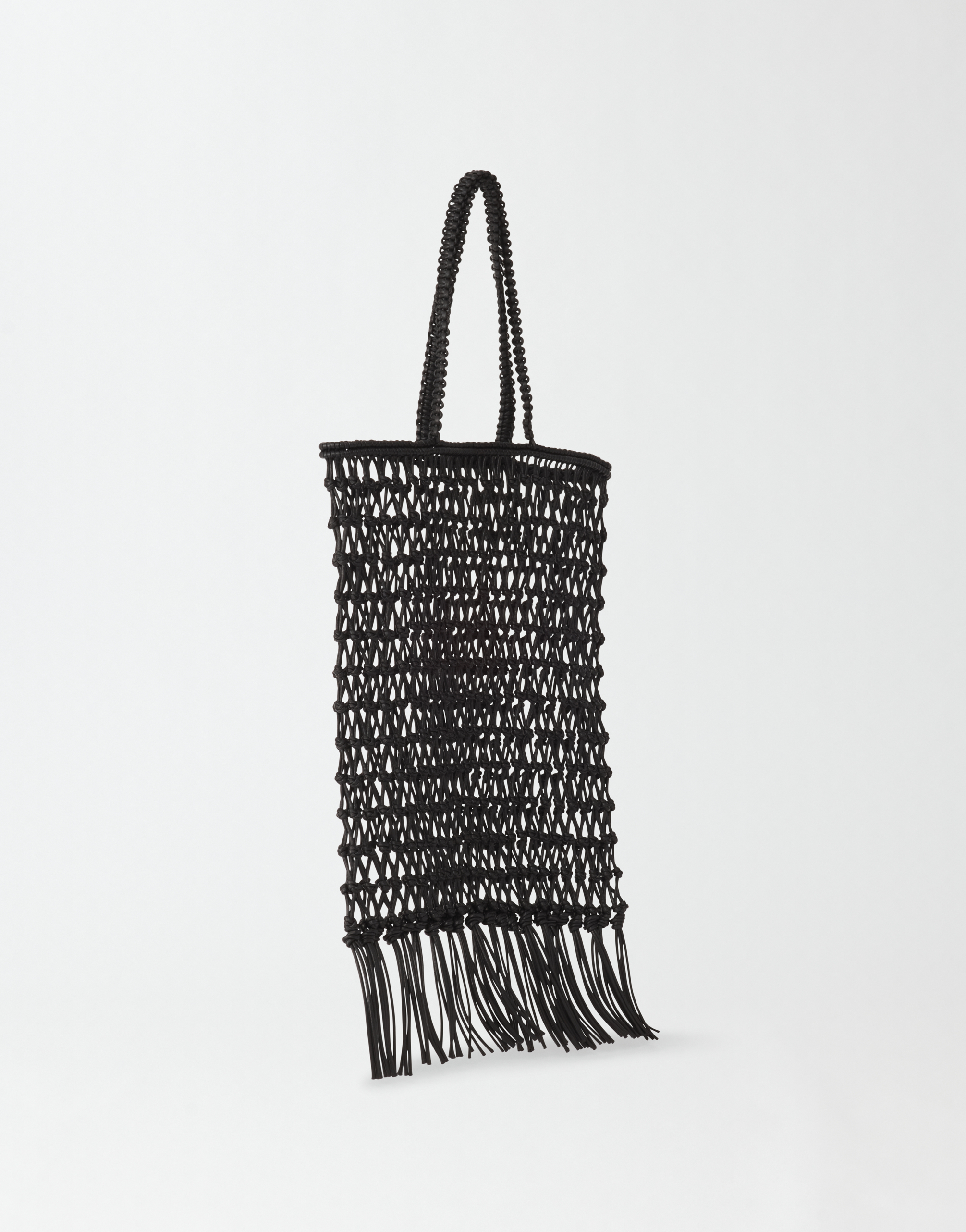 Shop Fabiana Filippi Leather Braided Shopping Bag In Black