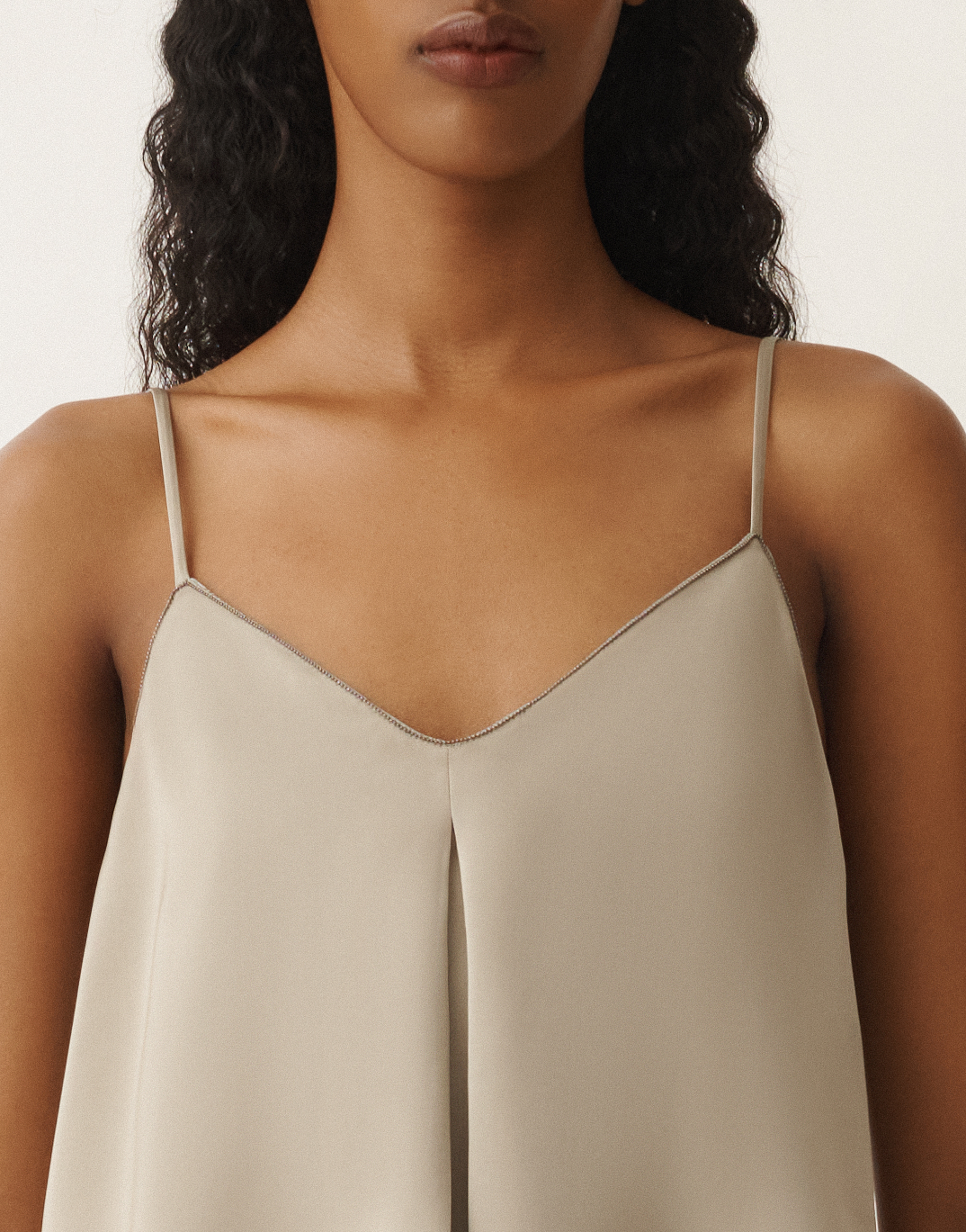 Fabiana Filippi Brown Viscose Top In Clay