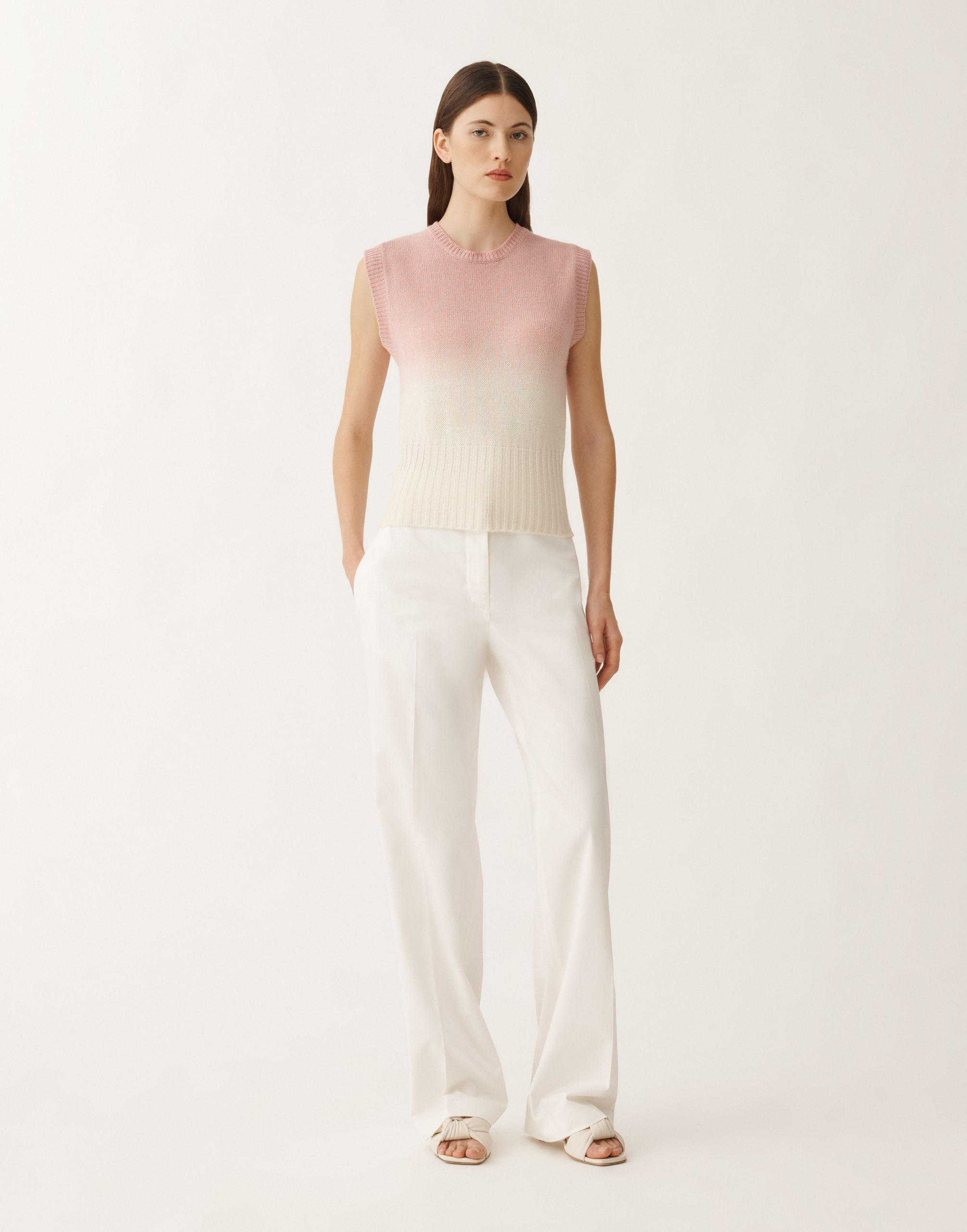 Shop Fabiana Filippi Gradient Platinum Vest Top In Pink