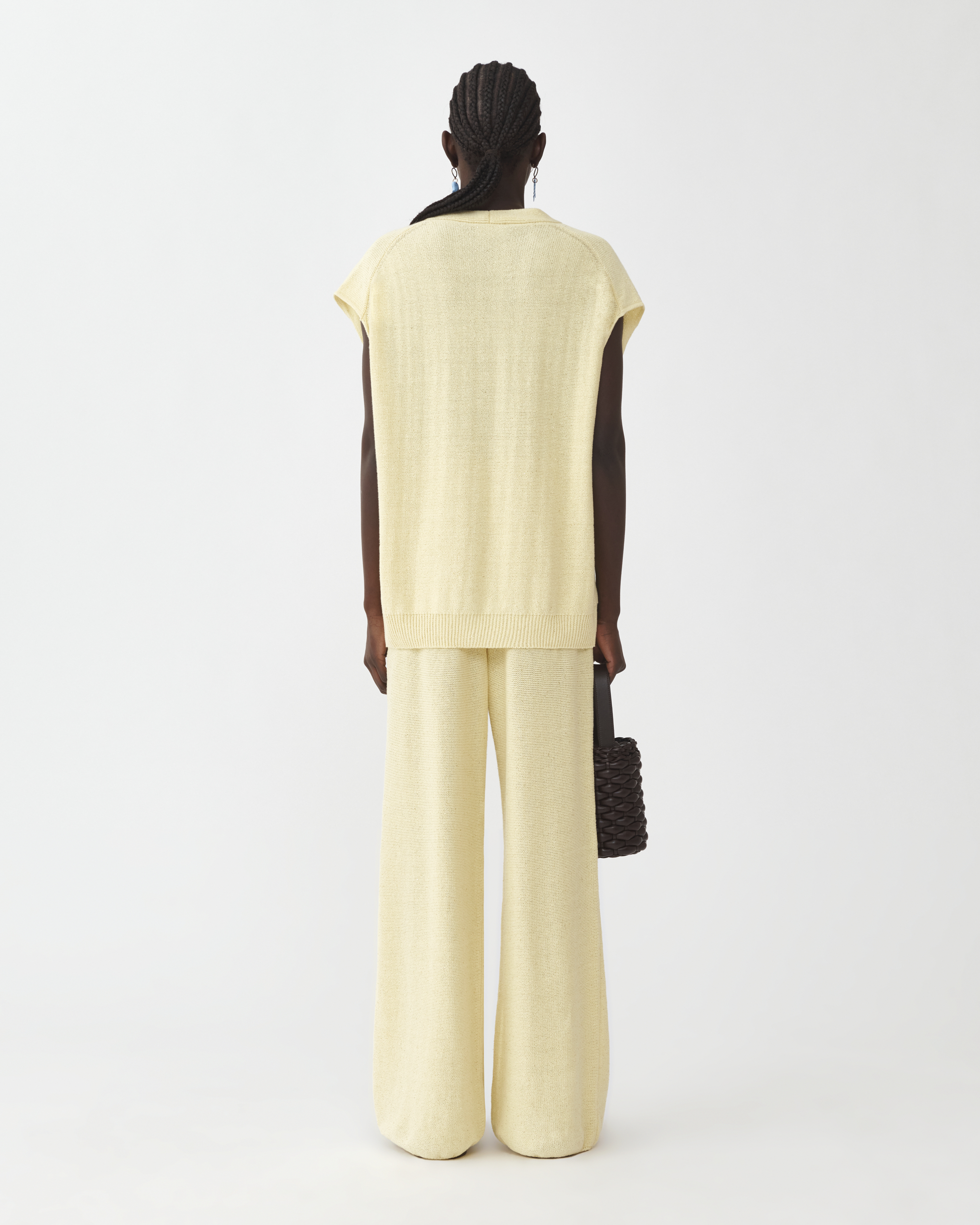 Shop Fabiana Filippi Sequin Long Vest In Yellow