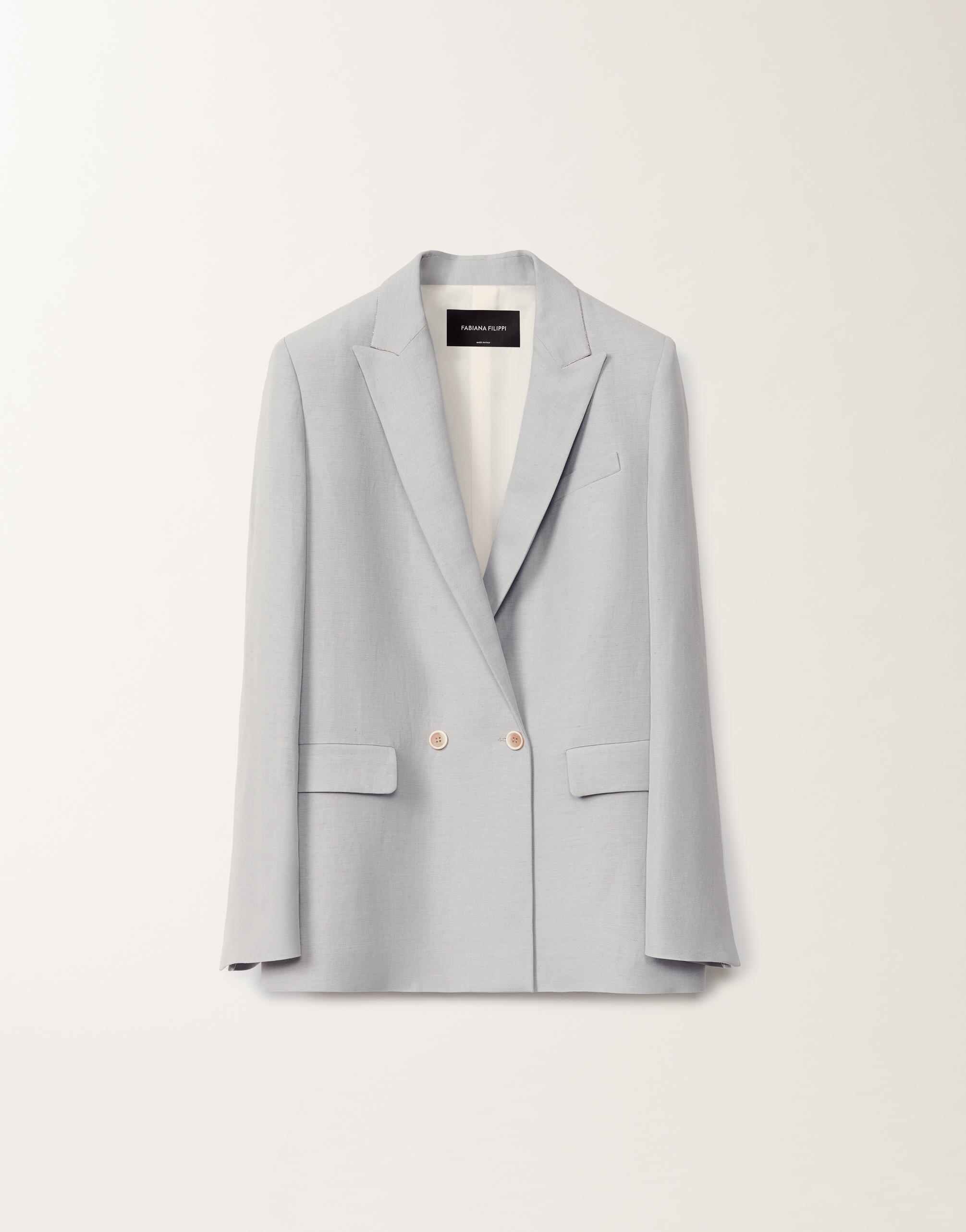 FABIANA FILIPPI LINEN AND VISCOSE DOUBLE-BREASTED JACKET 