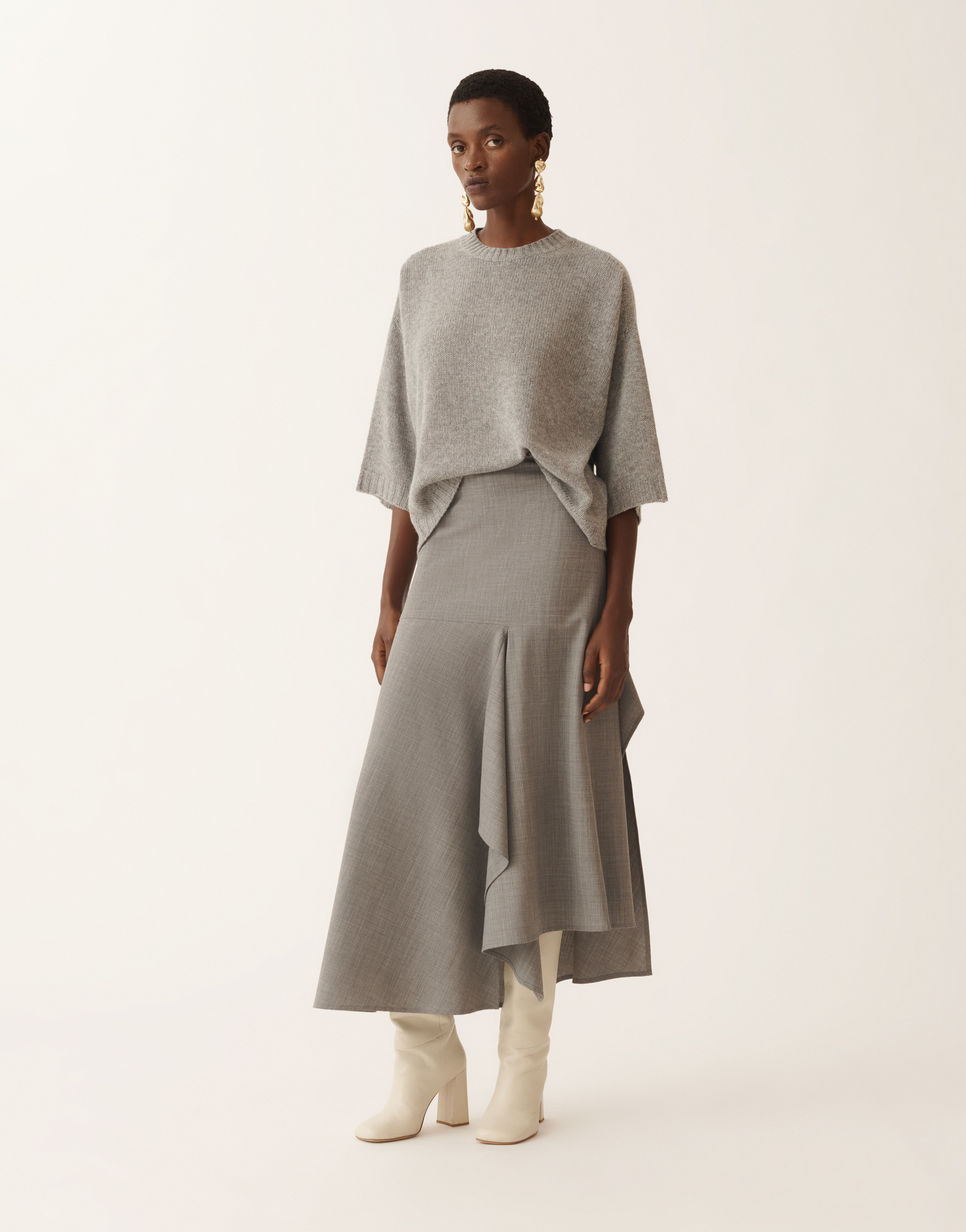Fabiana Filippi Cashmere T-shirt In Gray