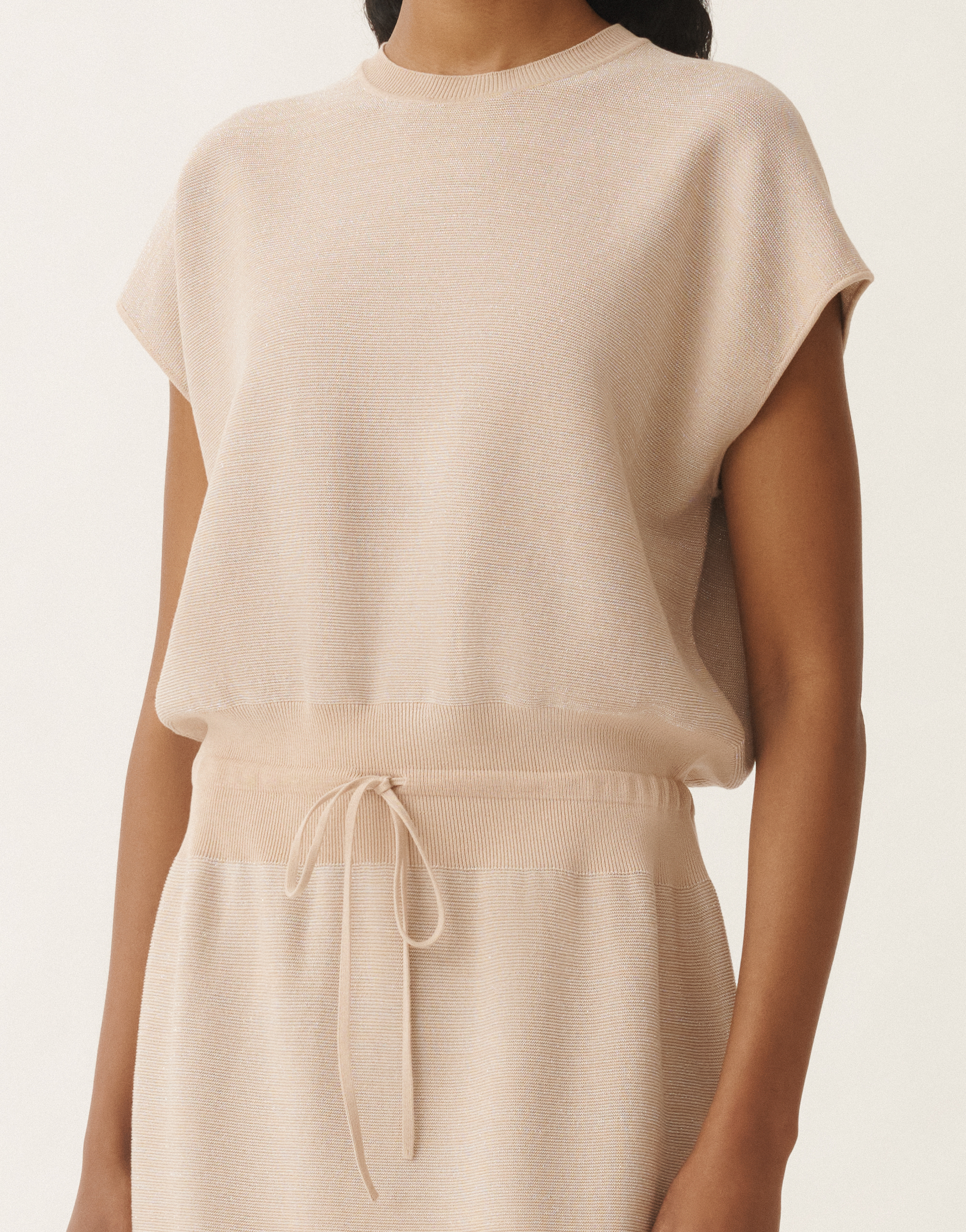 Fabiana Filippi Cotton Dress With Lurex In Sand