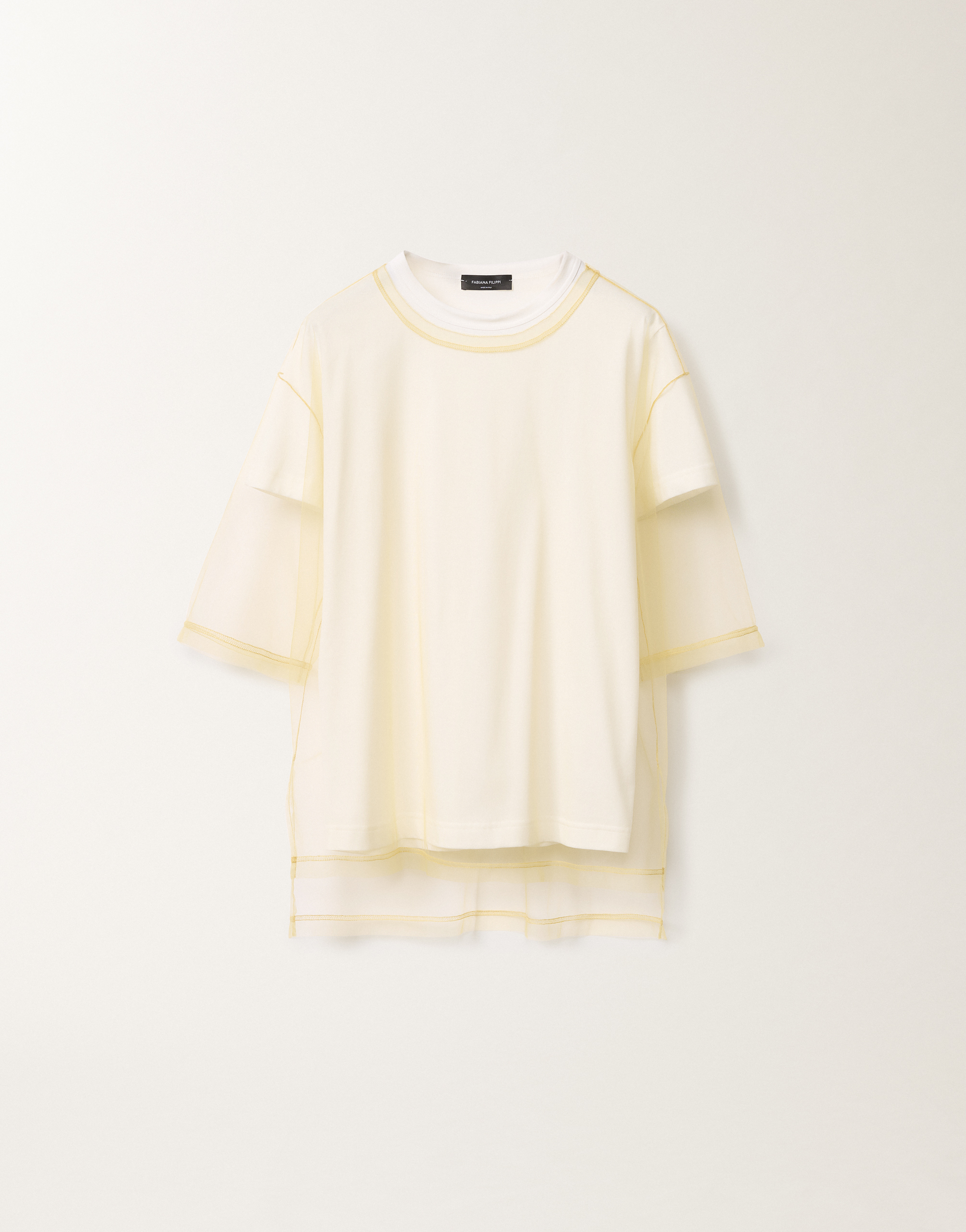 FABIANA FILIPPI JERSEY AND TULLE T-SHIRT