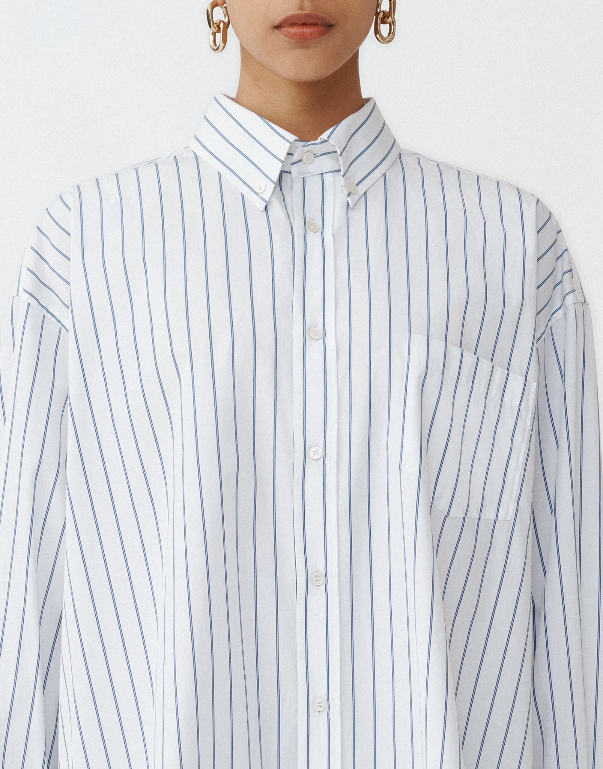 FABIANA FILIPPI STRIPED POPLIN SHIRT