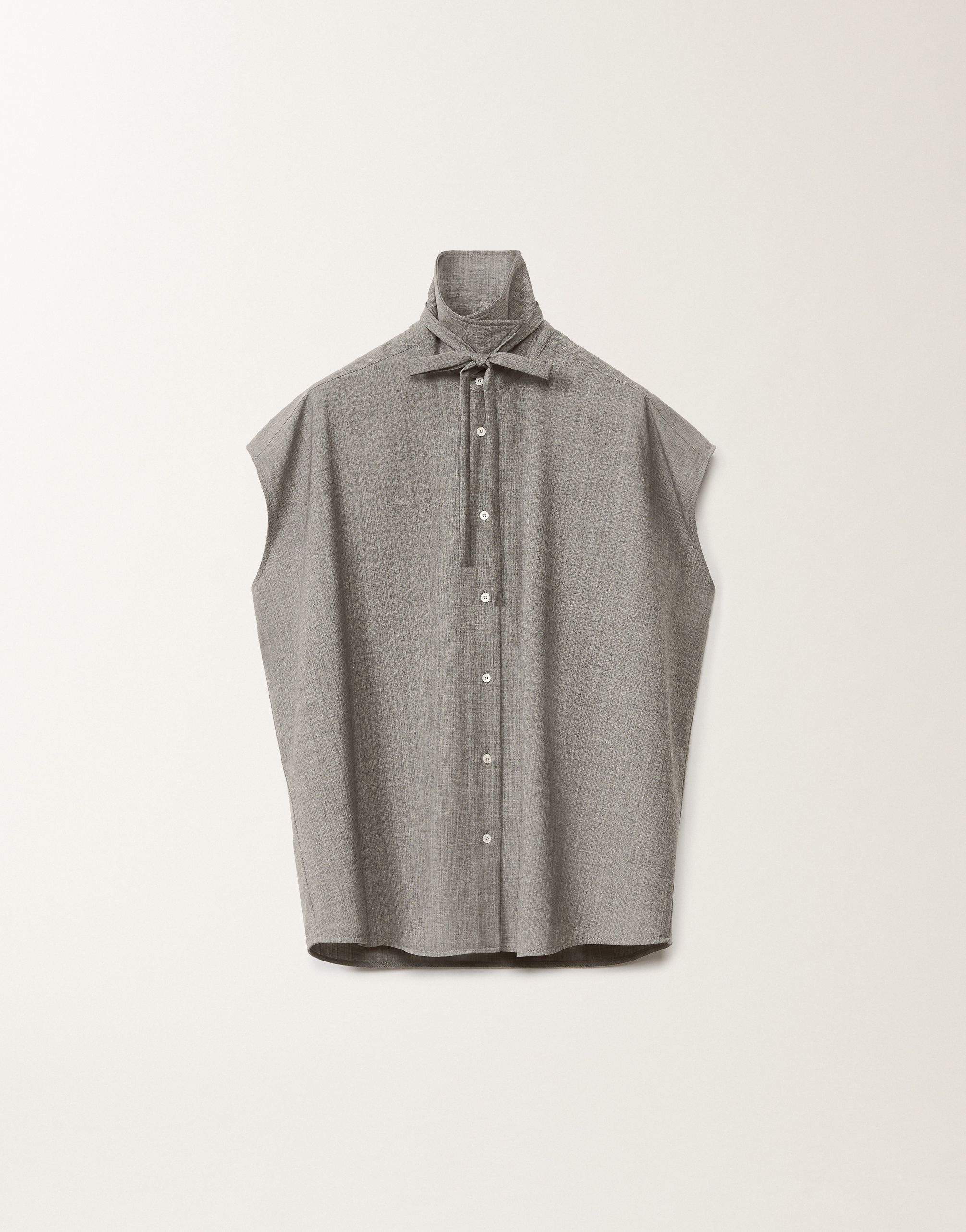 Shop Fabiana Filippi Cool Wool Shirt In Grey