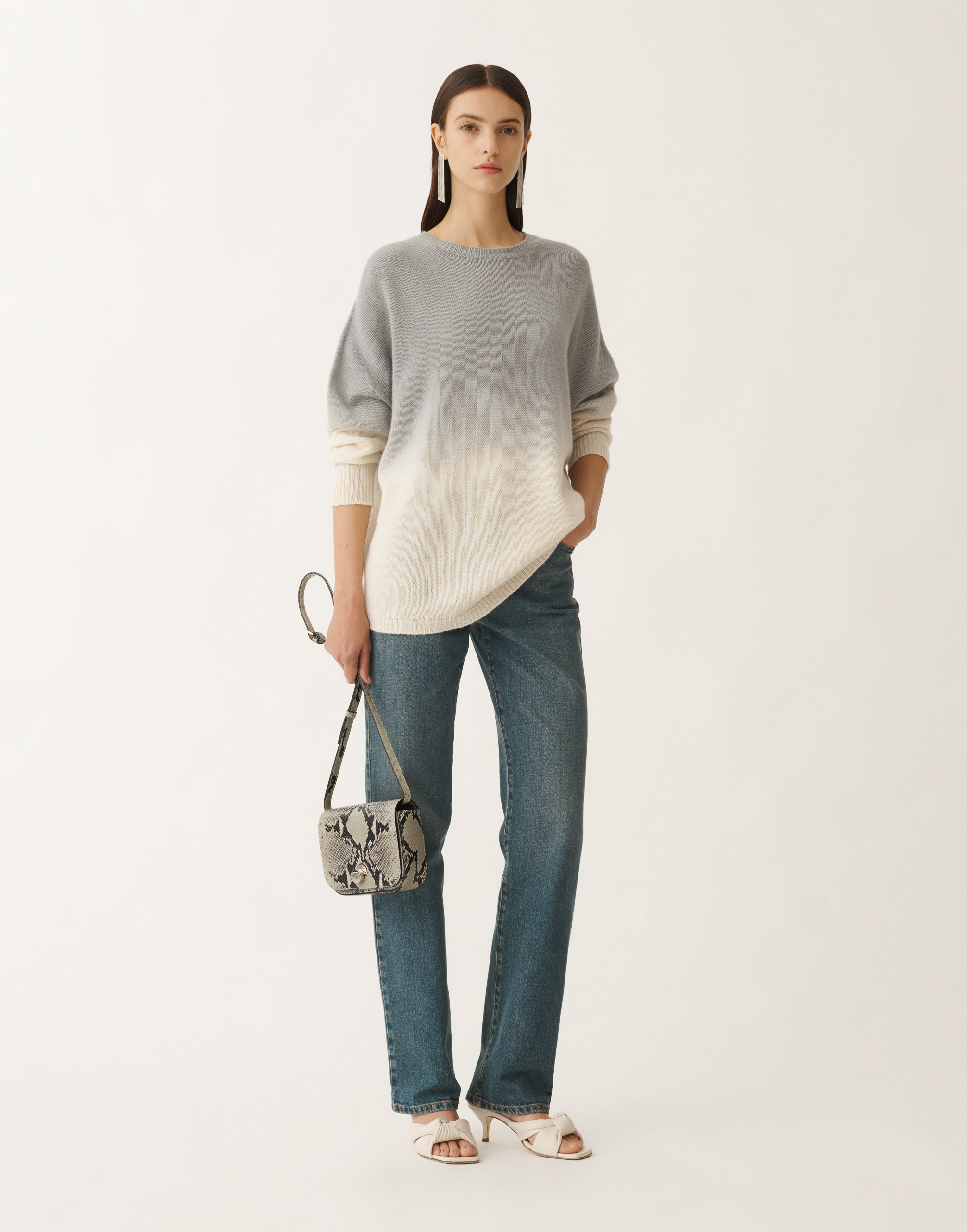 Fabiana Filippi Gradient Platinum Sweater In Grey