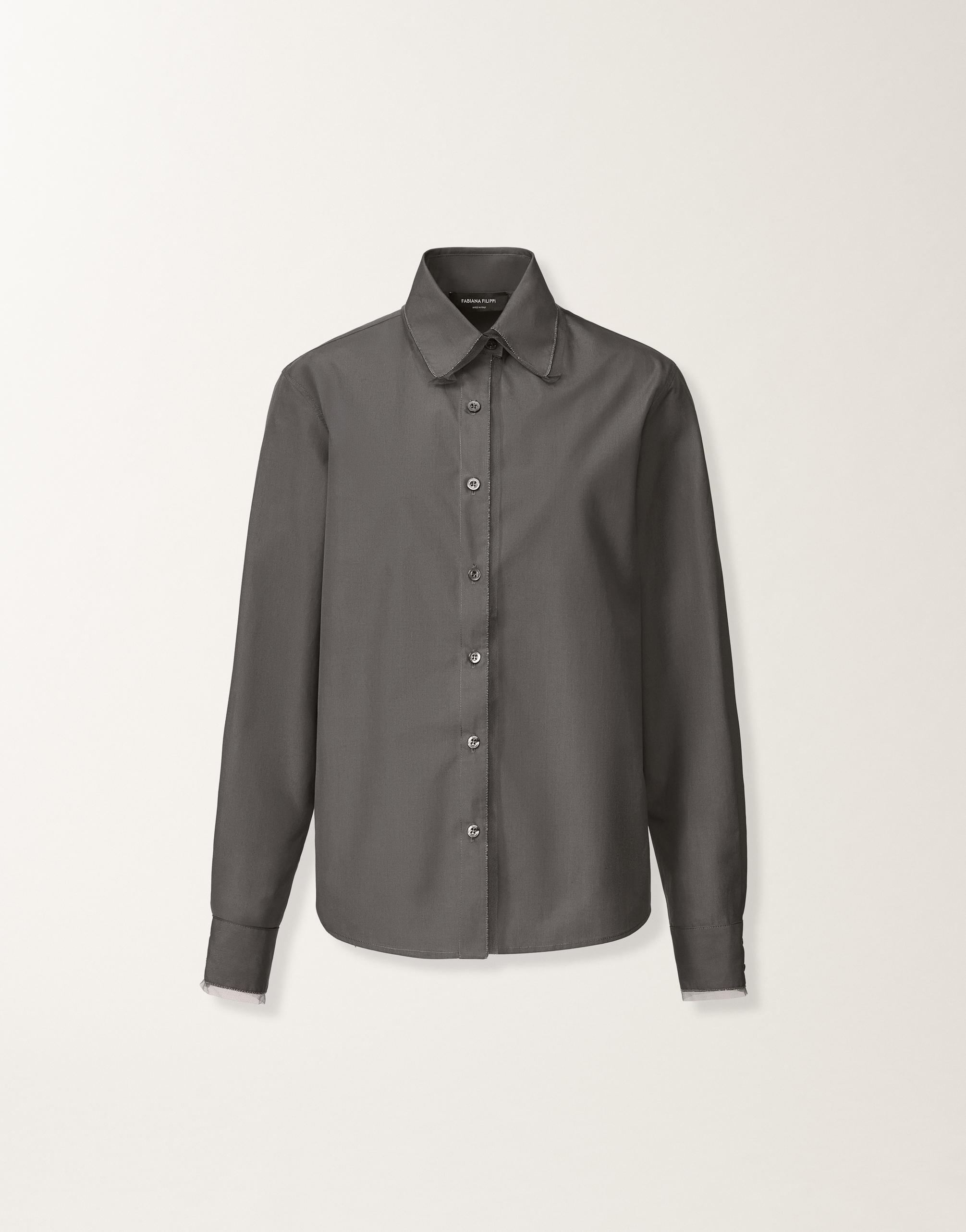 Fabiana Filippi Shirt In Poplin In Brown
