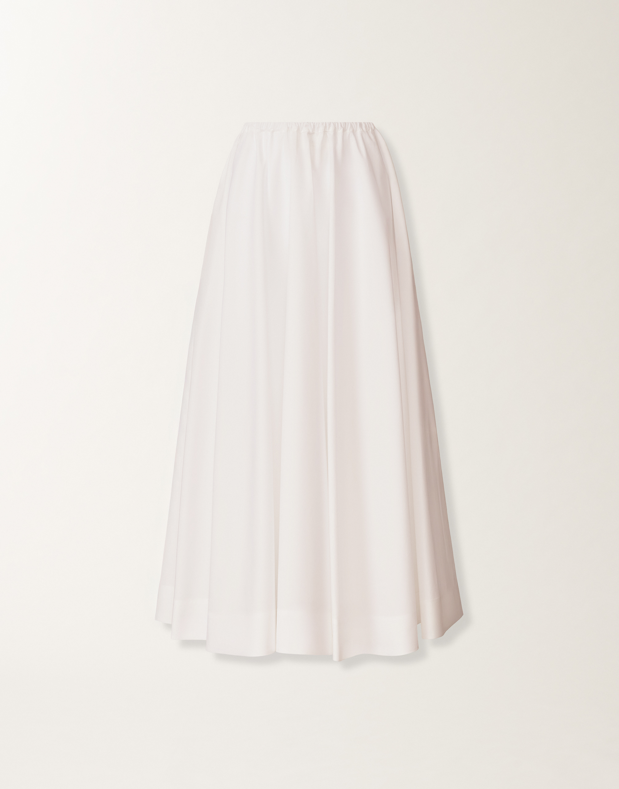 Wide skirt in optic white poplin for Women | Fabiana Filippi®